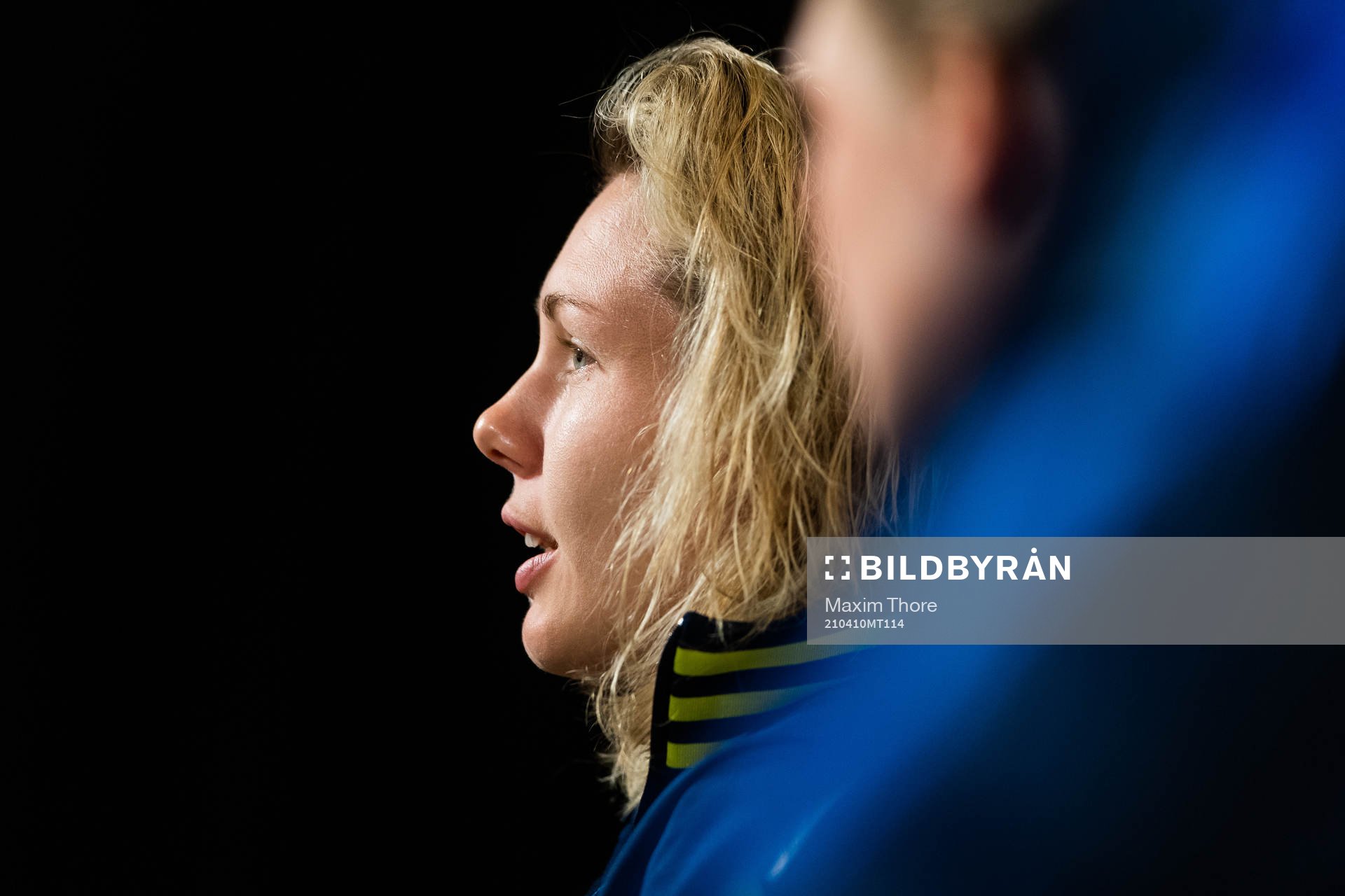 Goalkeeper Jennifer Falk of Sweden at the press conference