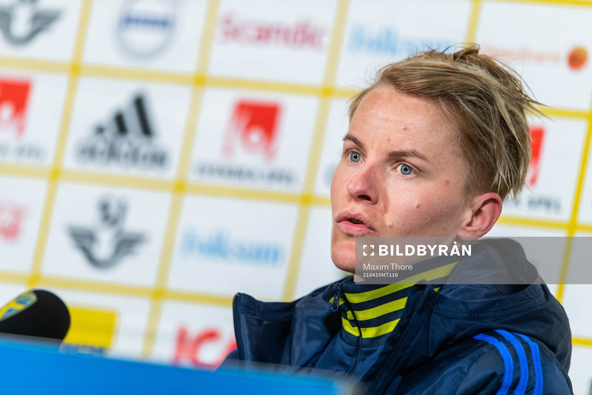 Nilla Fischer of Sweden at the press conference