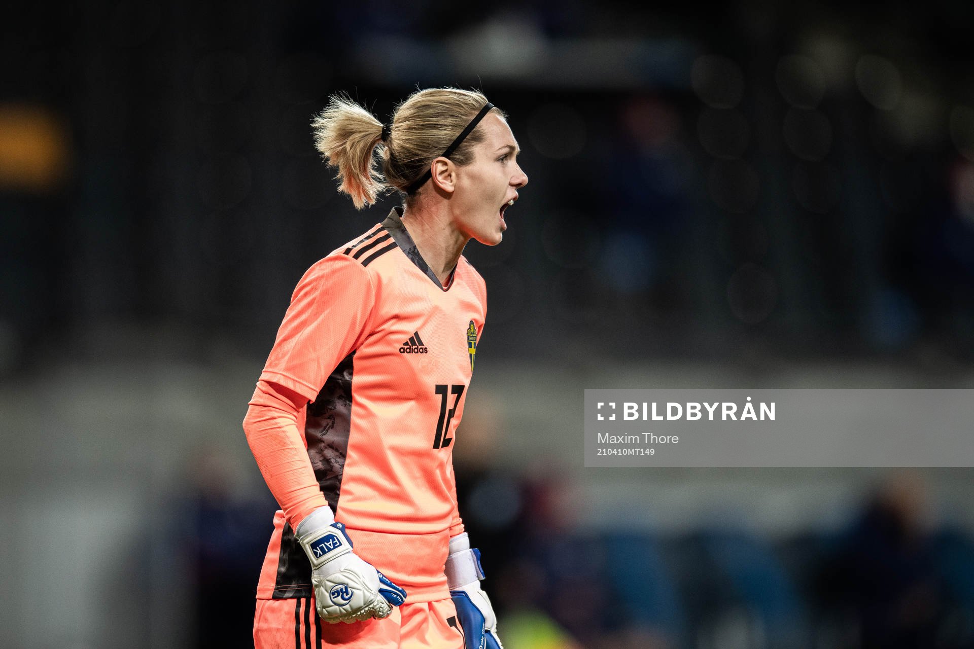 Goalkeeper Jennifer Falk of Sweden