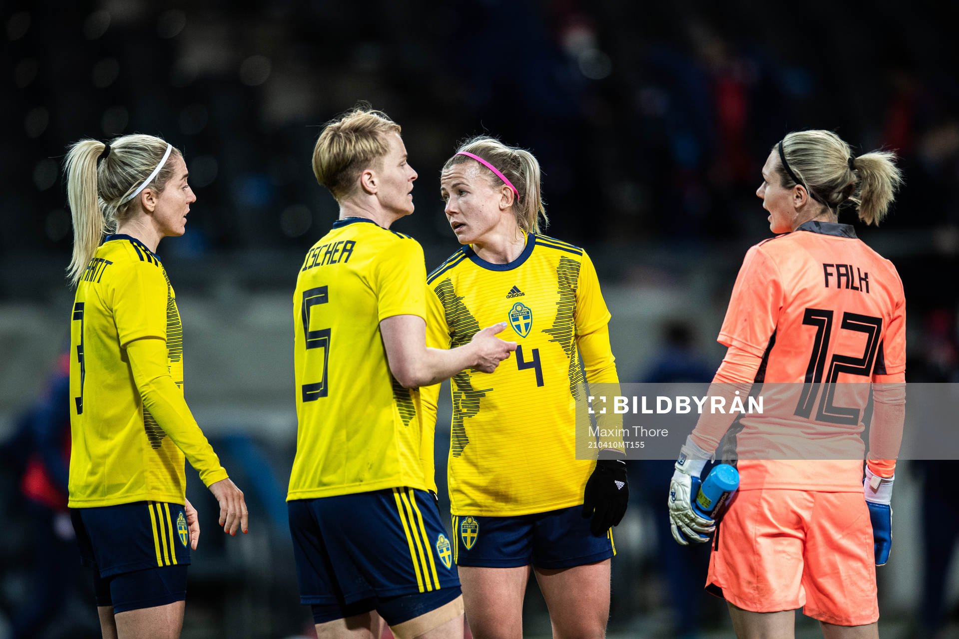 Linda Sembrant, Nilla Fischer, Hanna Glas and goalkeeper