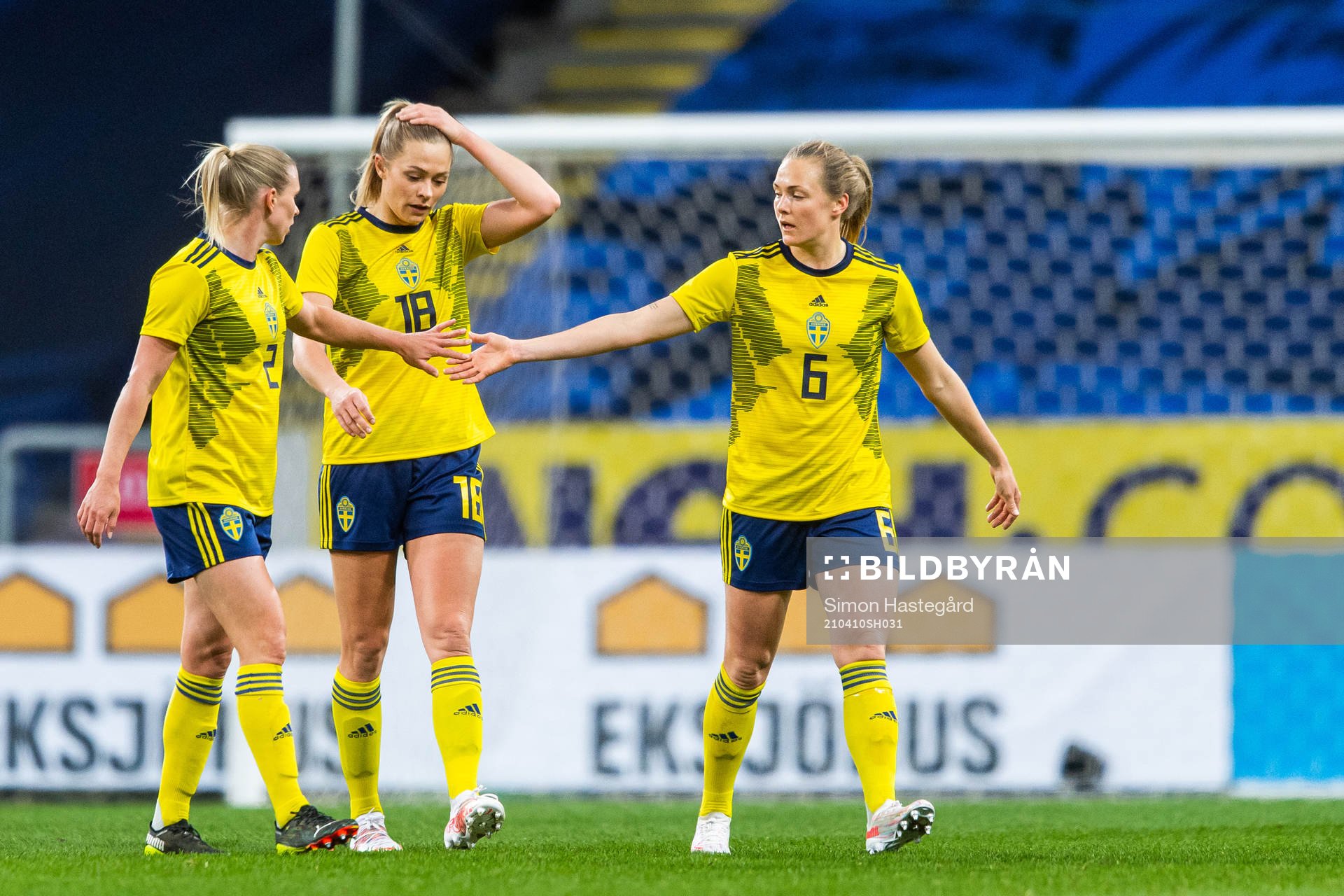 Sofia Jakobsson, Jonna Andersson and Magdalena Eriksson of