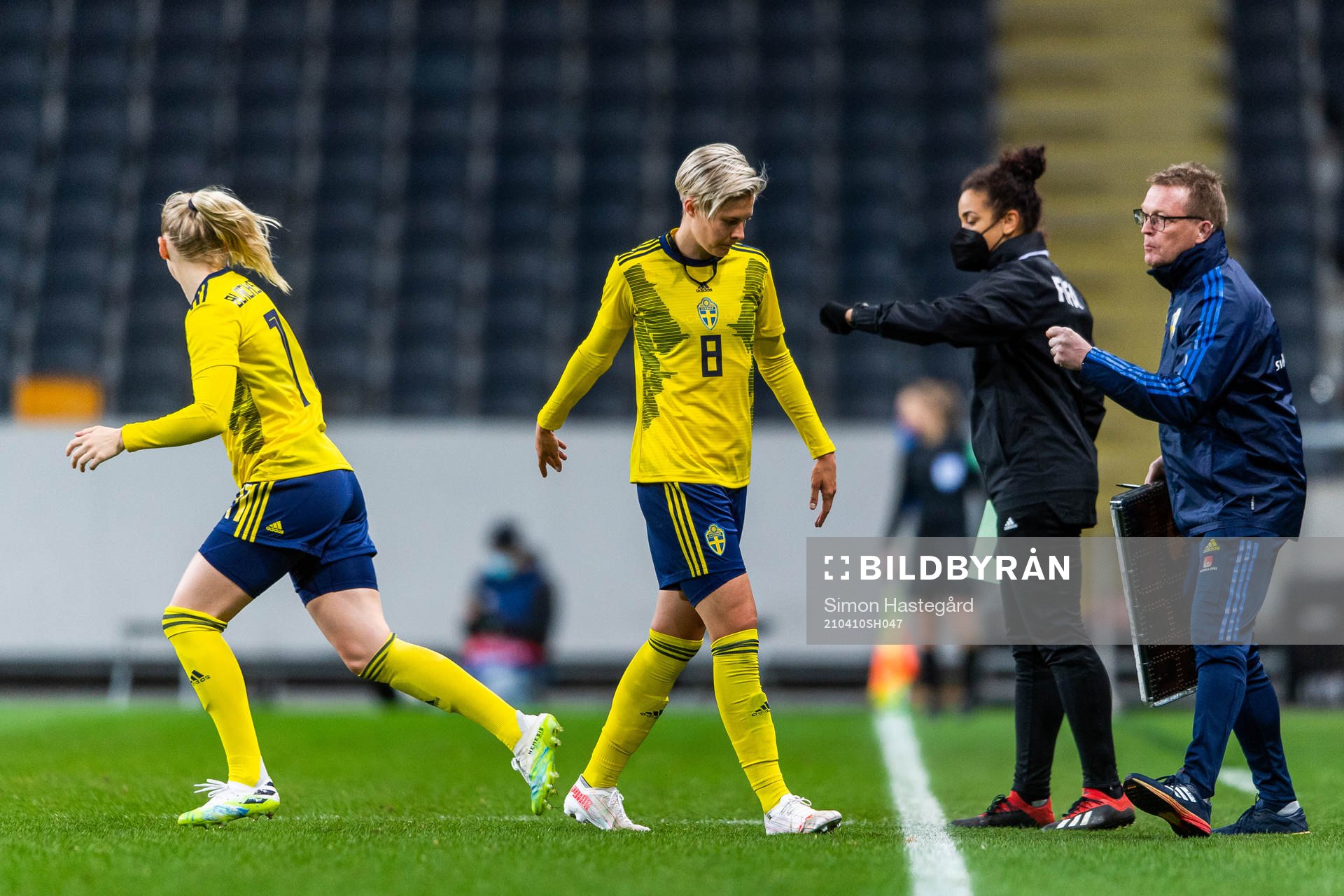 Stina Blackstenius of Sweden is substituted