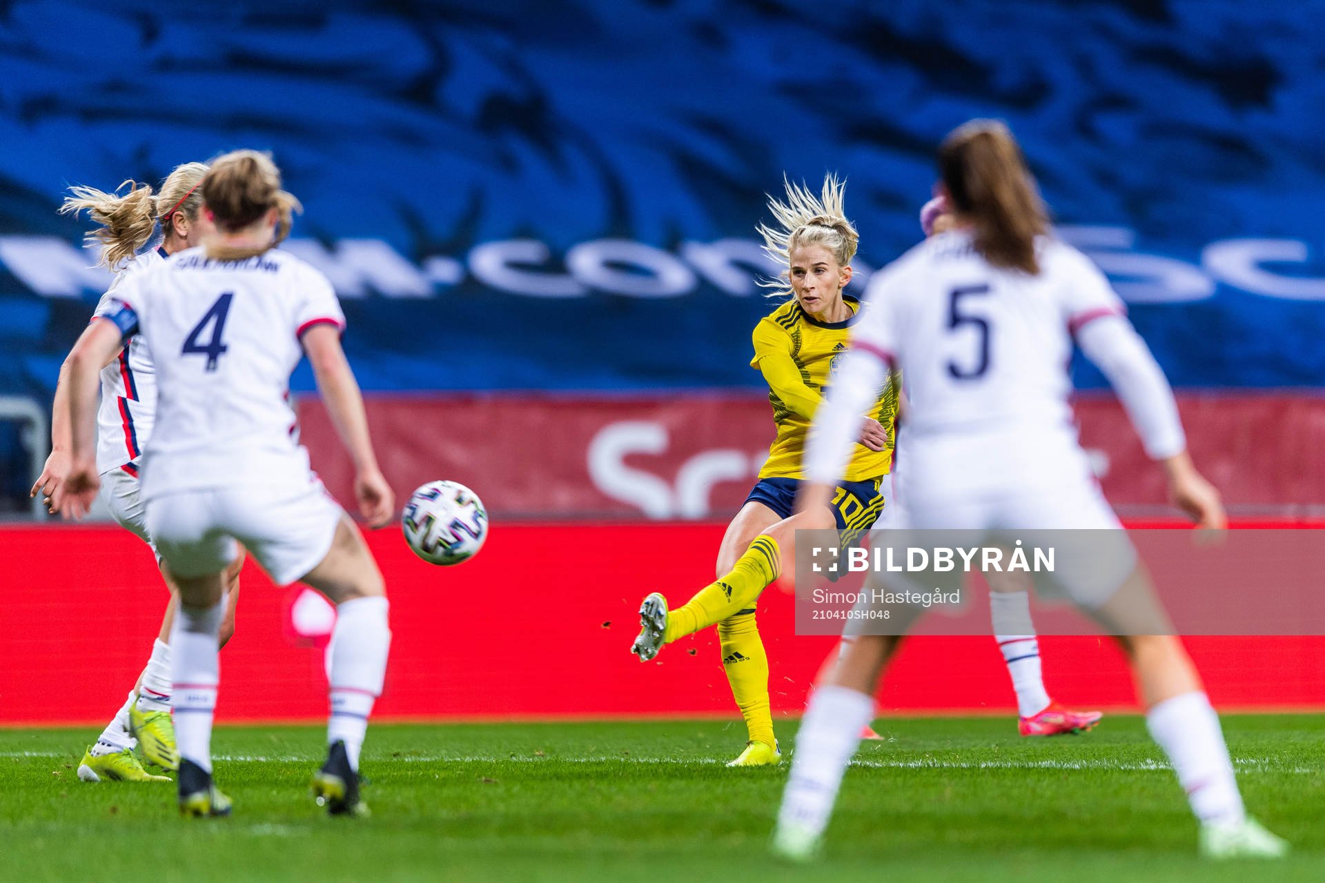 Sofia Jakobsson of Sweden with a shot
