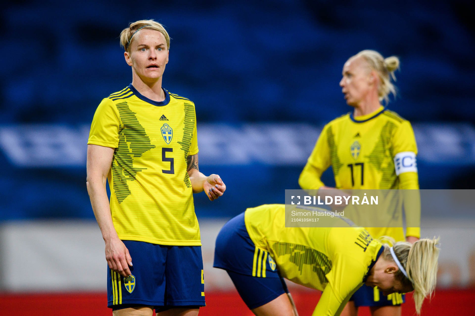 Nilla Fischer, Linda Sembrant and Caroline Seger of Sweden