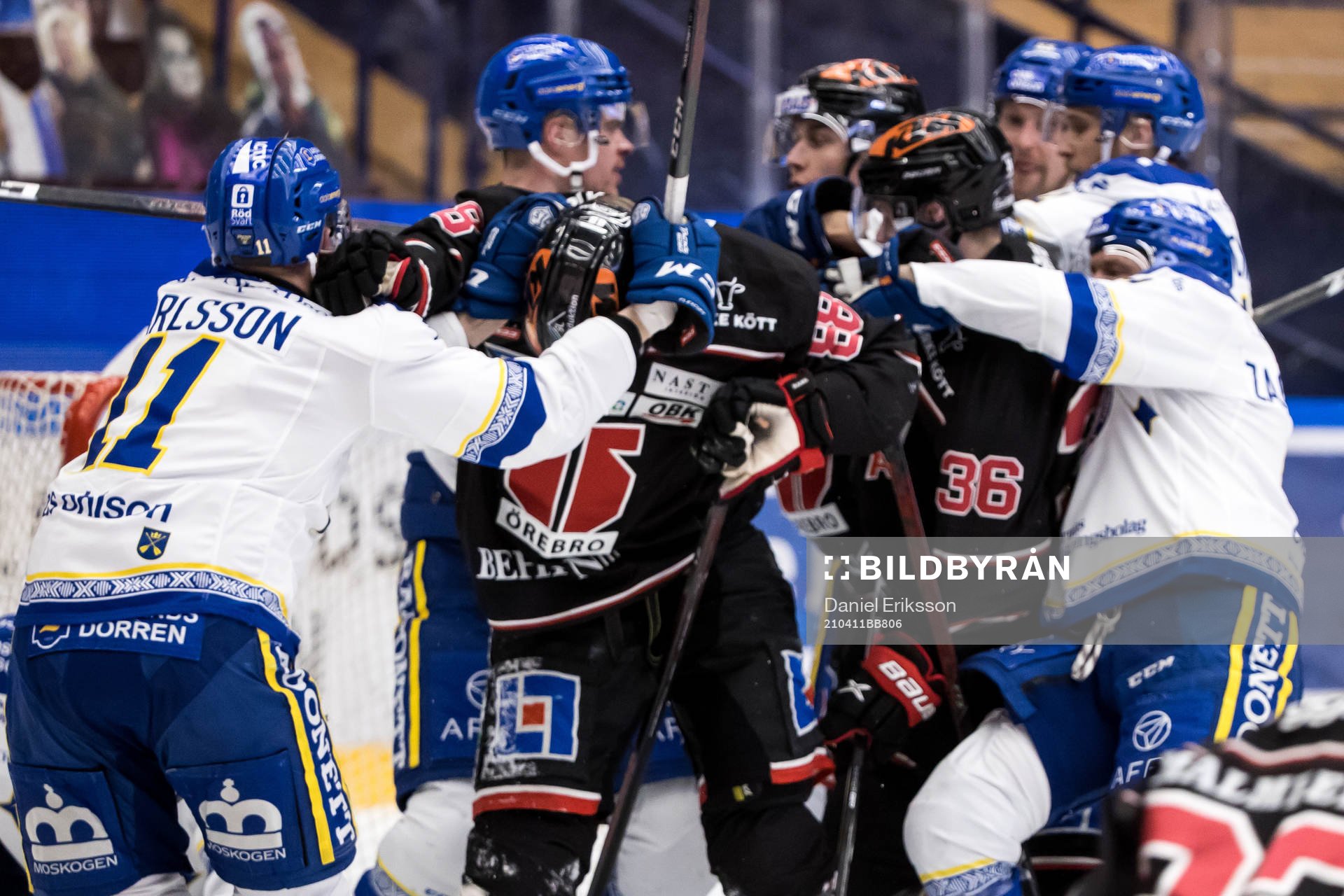 Fight framför Leksands mål