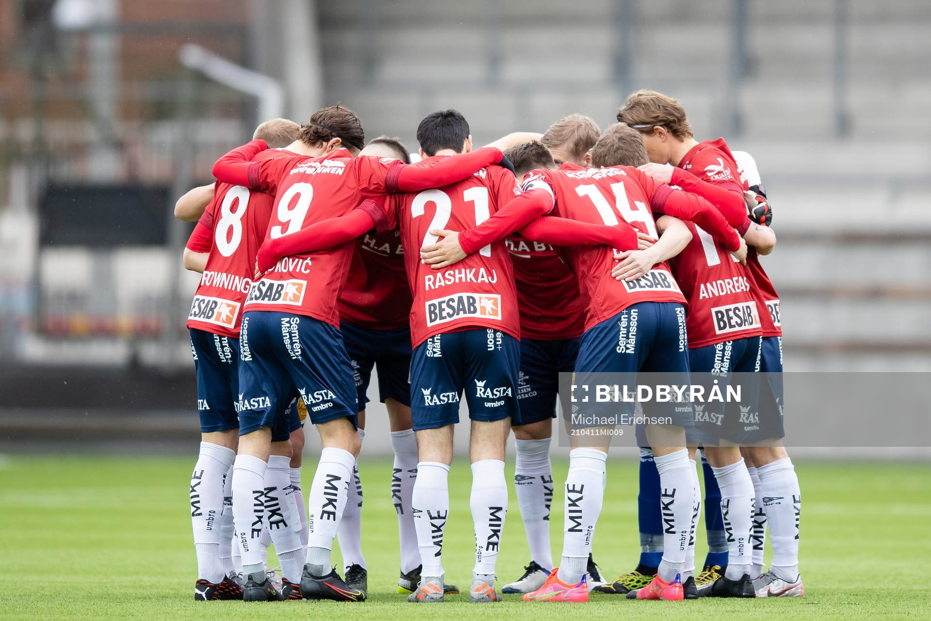 Örgryte samlade innan fotbollsmatchen i Superettan mellan