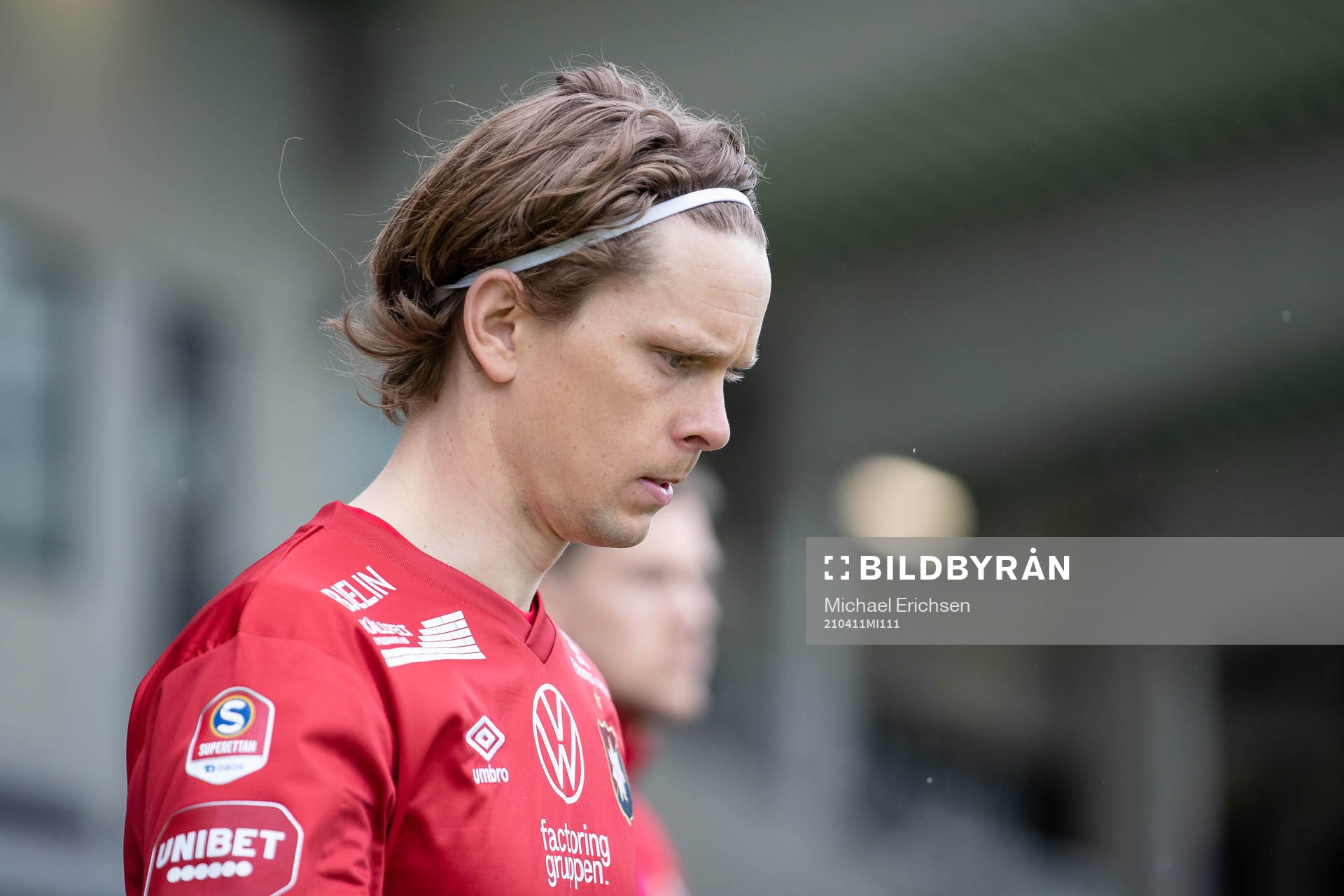 Örgrytes Anton Lans innan fotbollsmatchen i Superettan