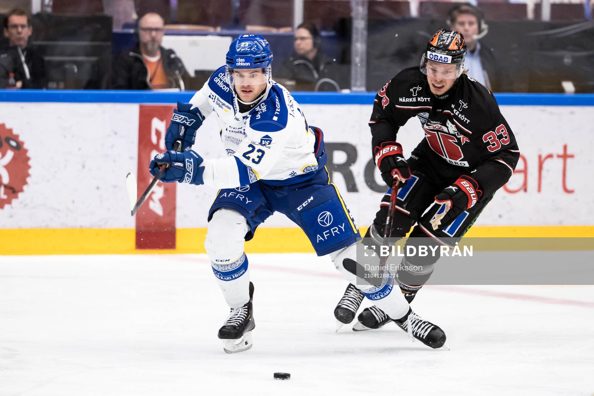 Leksands Mirco Müller och Örebros Christopher Mastomäki