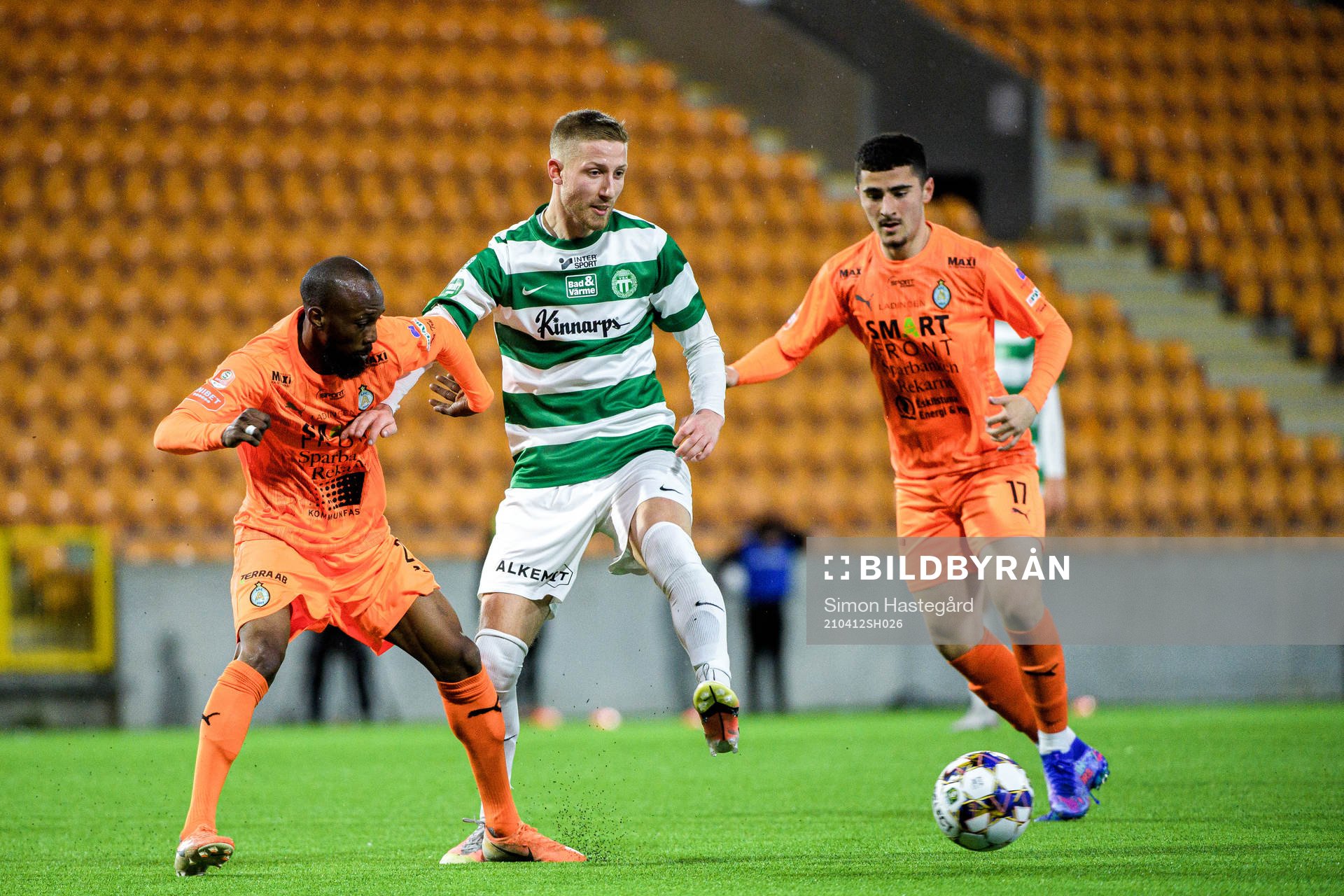 Västerås Kevin Custovic in en kamp mot AFC Eskilstunas