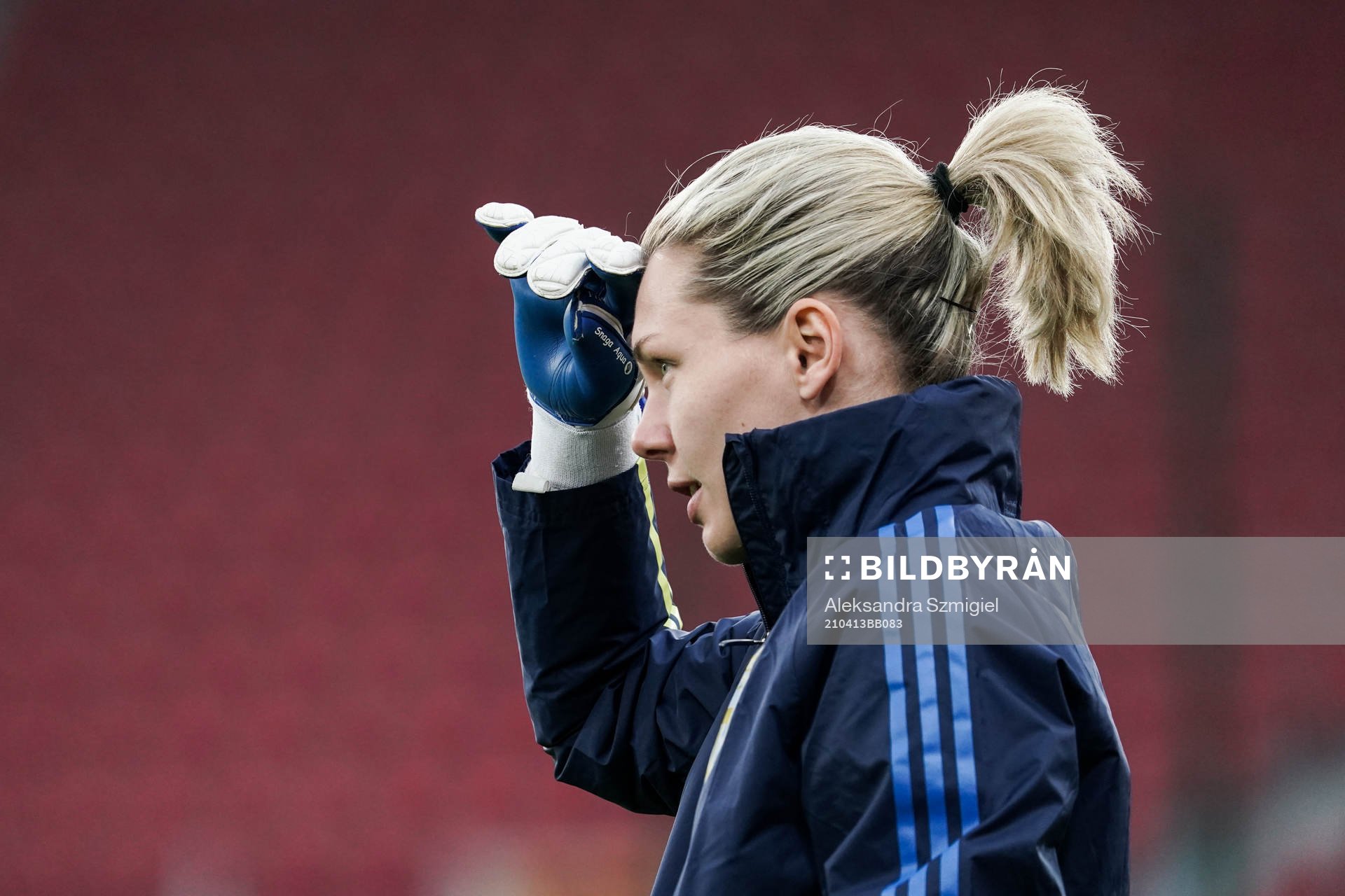 goalkeeper Jennifer Falk of Sweden prior to the women's
