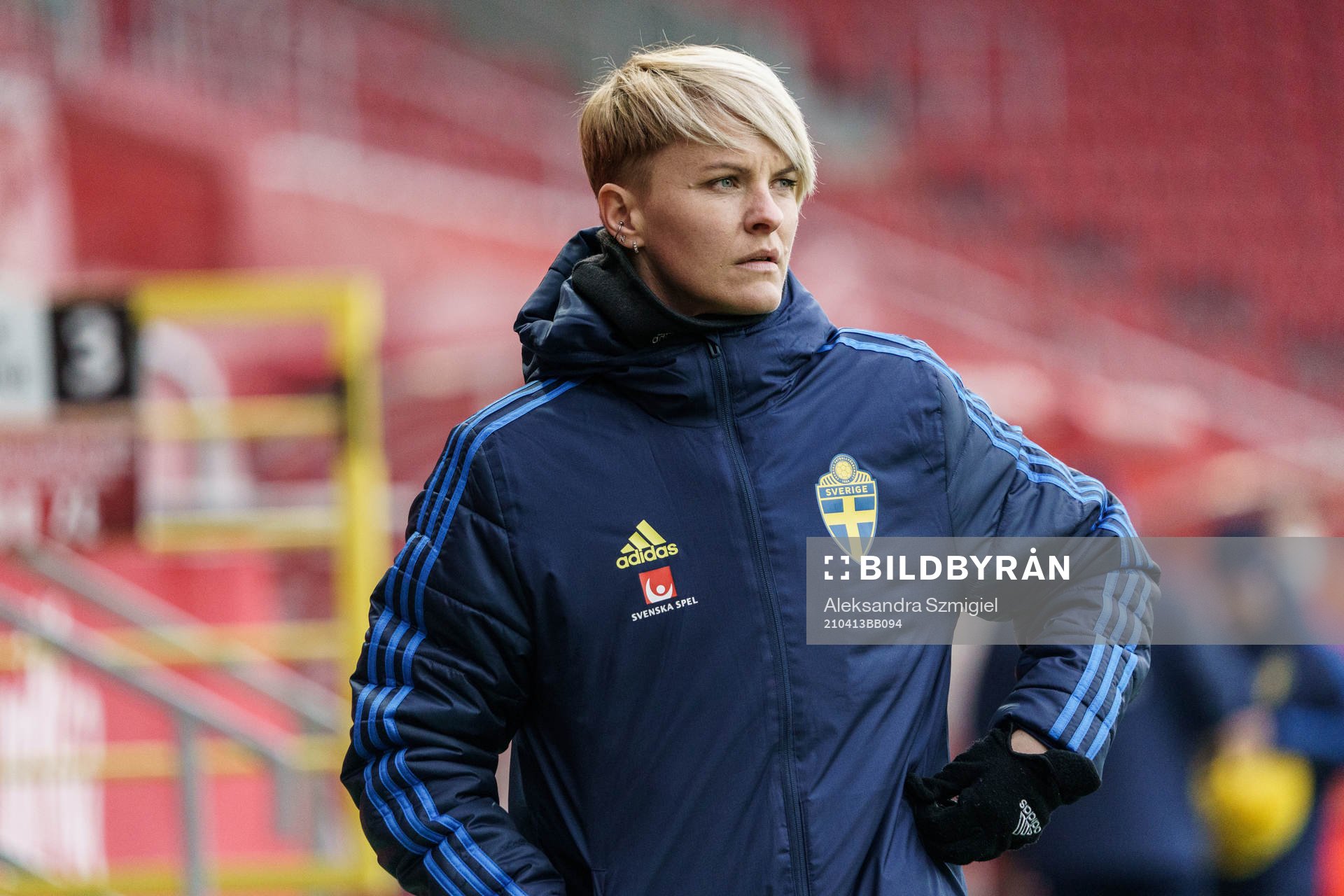 Nilla Fischer of Sweden prior to the women's international