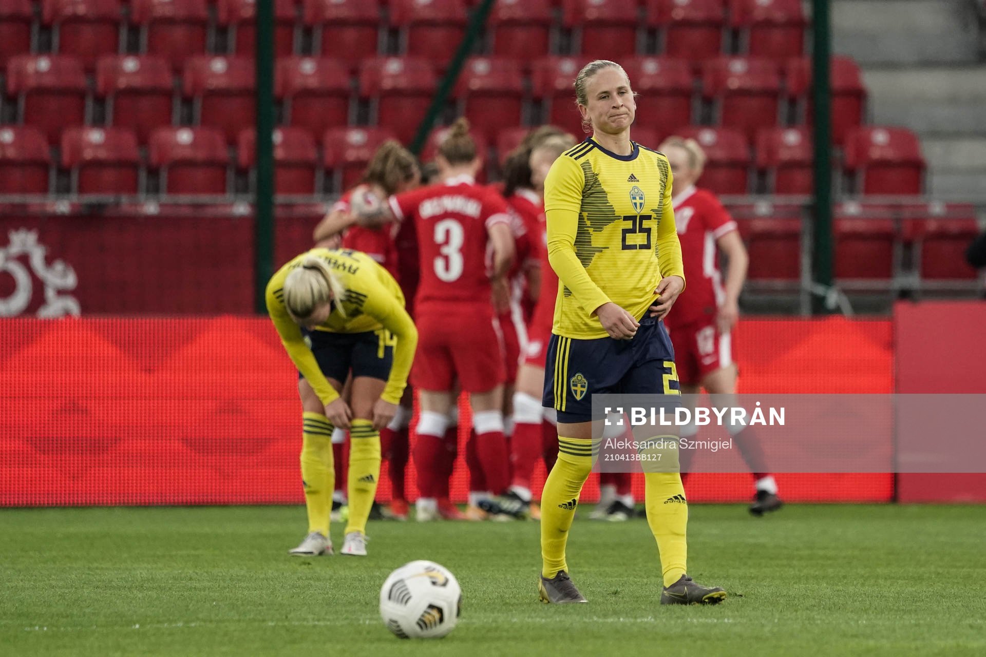 Filippa Curmark of Sweden looks dejected