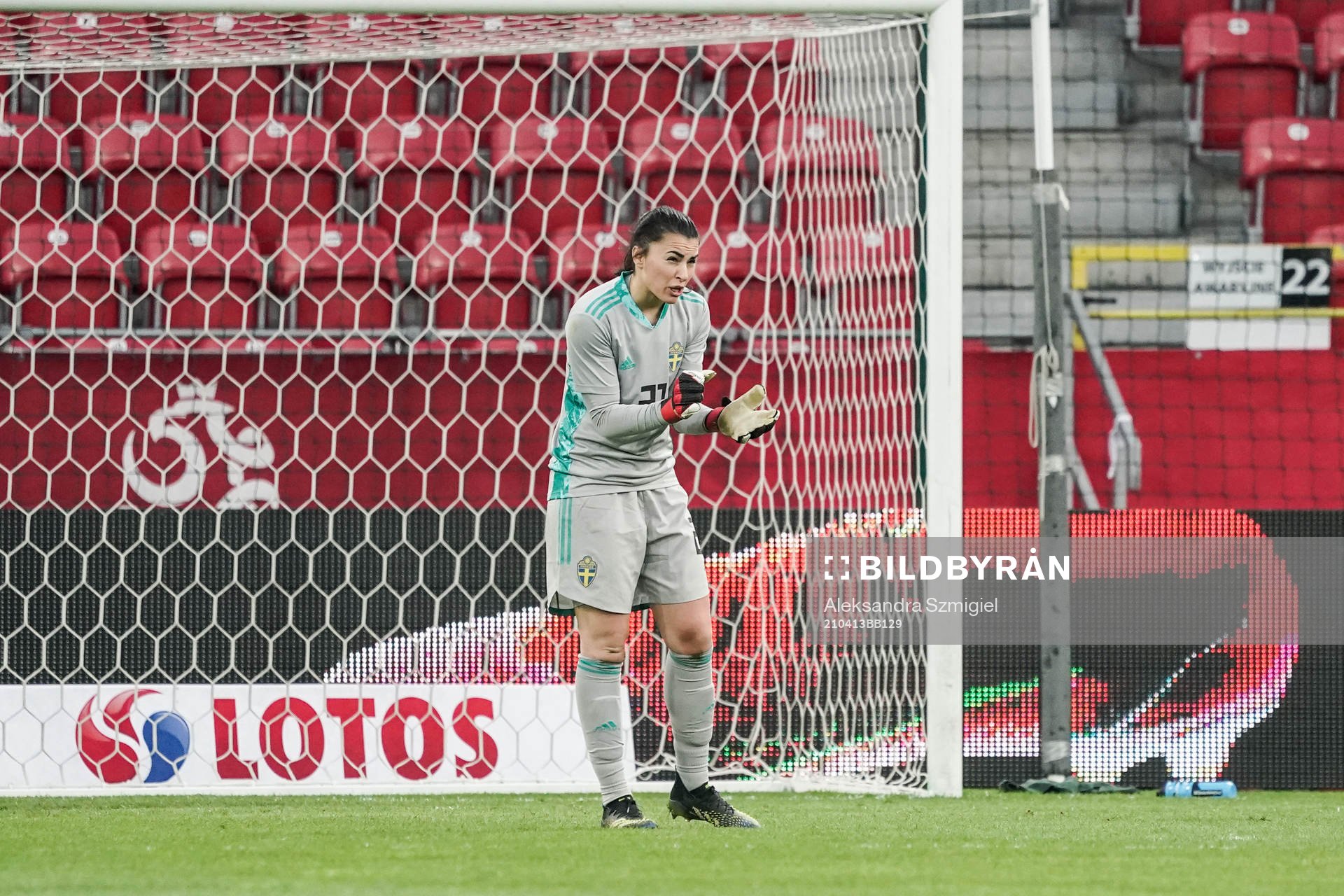 goalkeeper Zecira Musovic of Sweden
