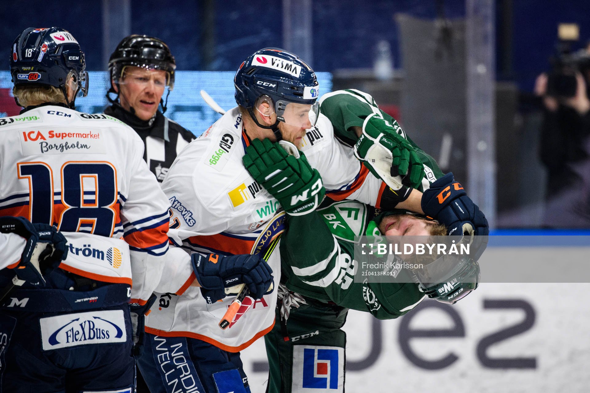 Växjös Ilari Melart och Färjestads Per Åslund