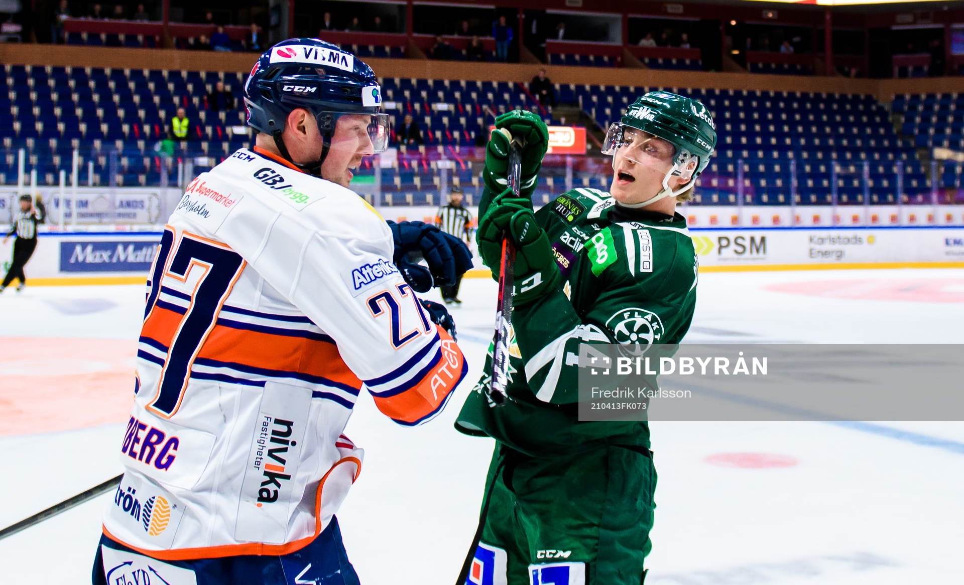 Växjös Martin Lundberg och Färjestads Jacob Peterson