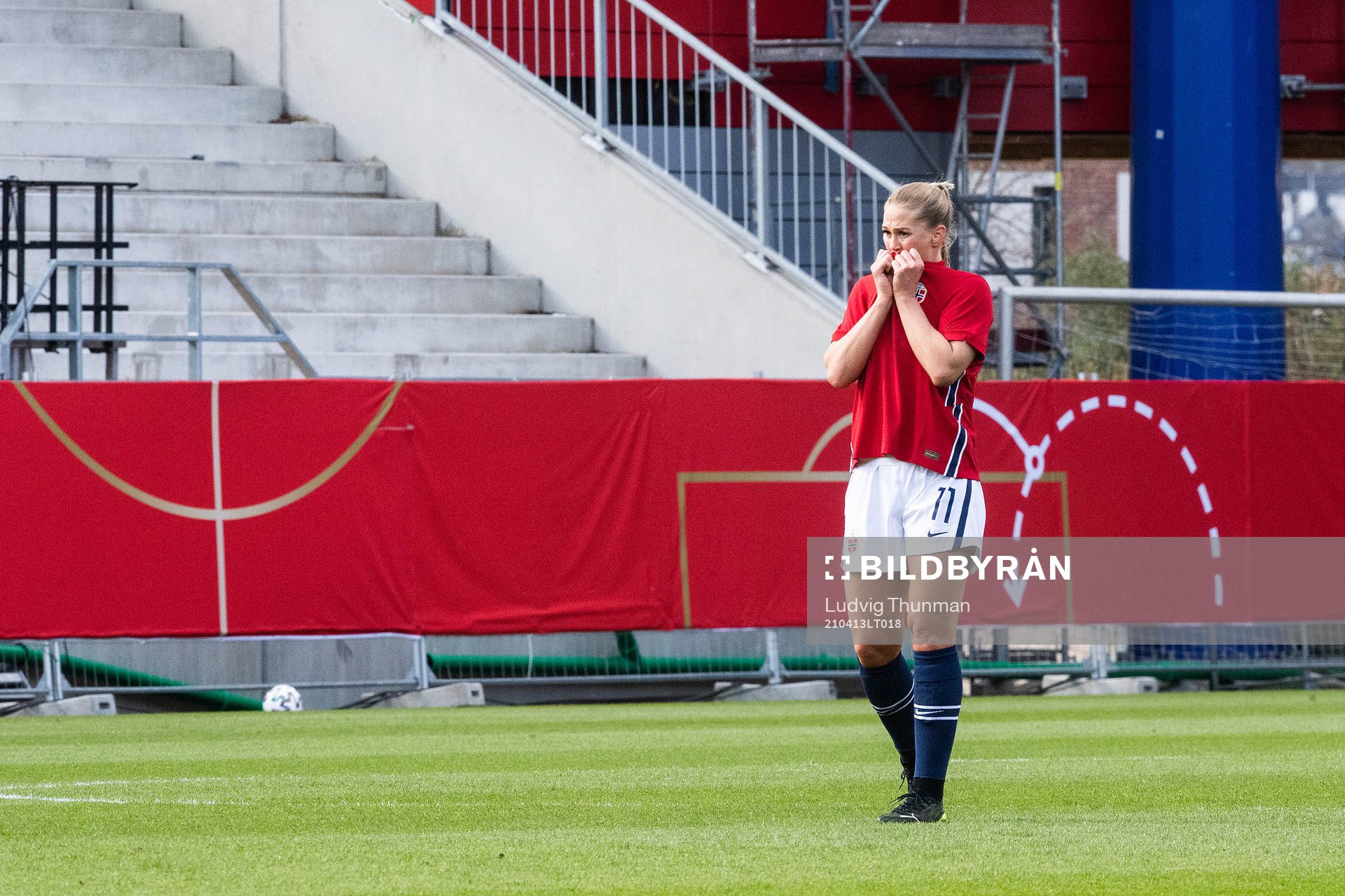 Lisa-Marie Karlseng Utland of Norway looks dejected