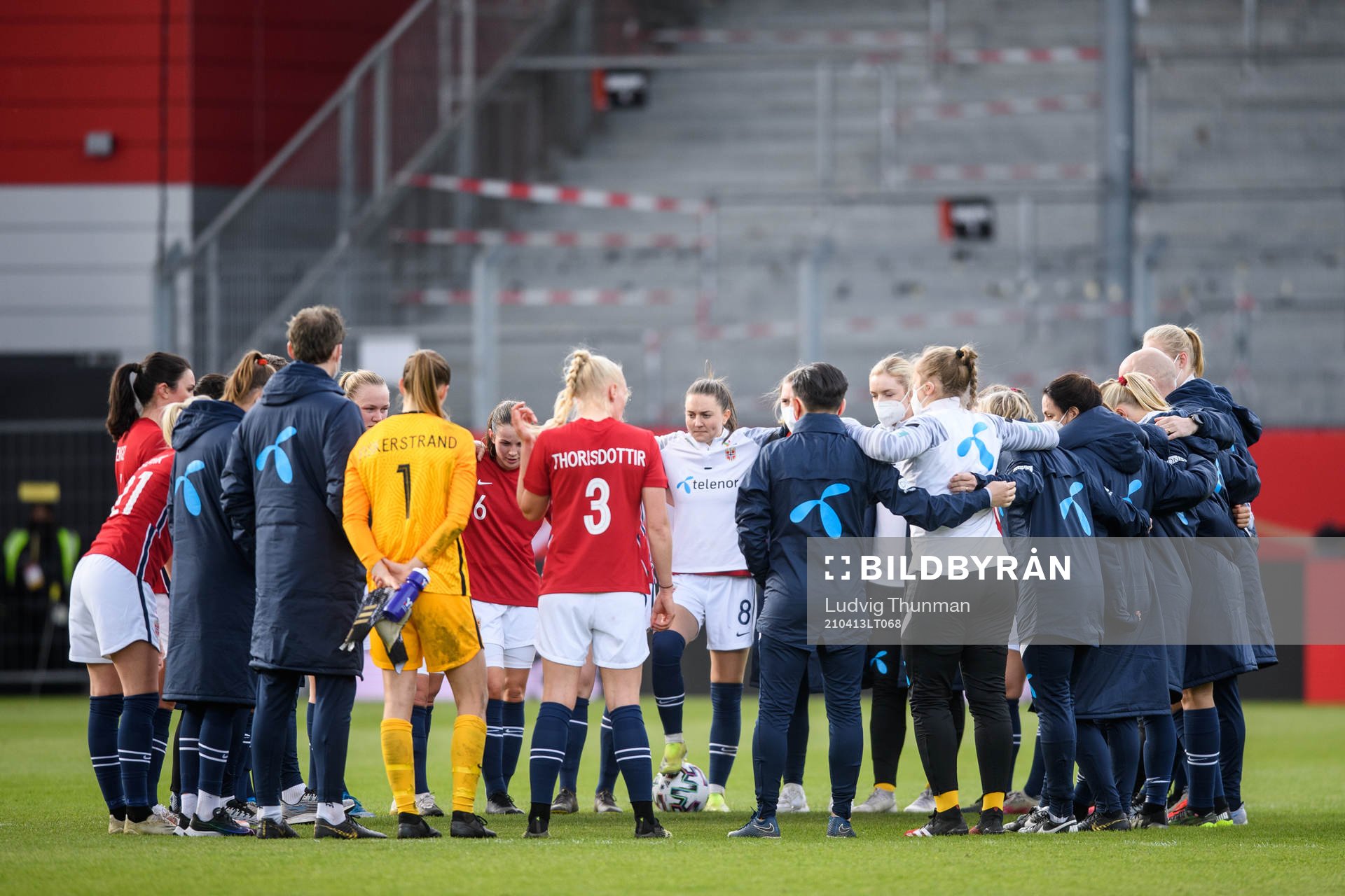 Players of Norway after the international friendly football match between Germany and Norway on April 13, 2021 in Wiesbaden. 