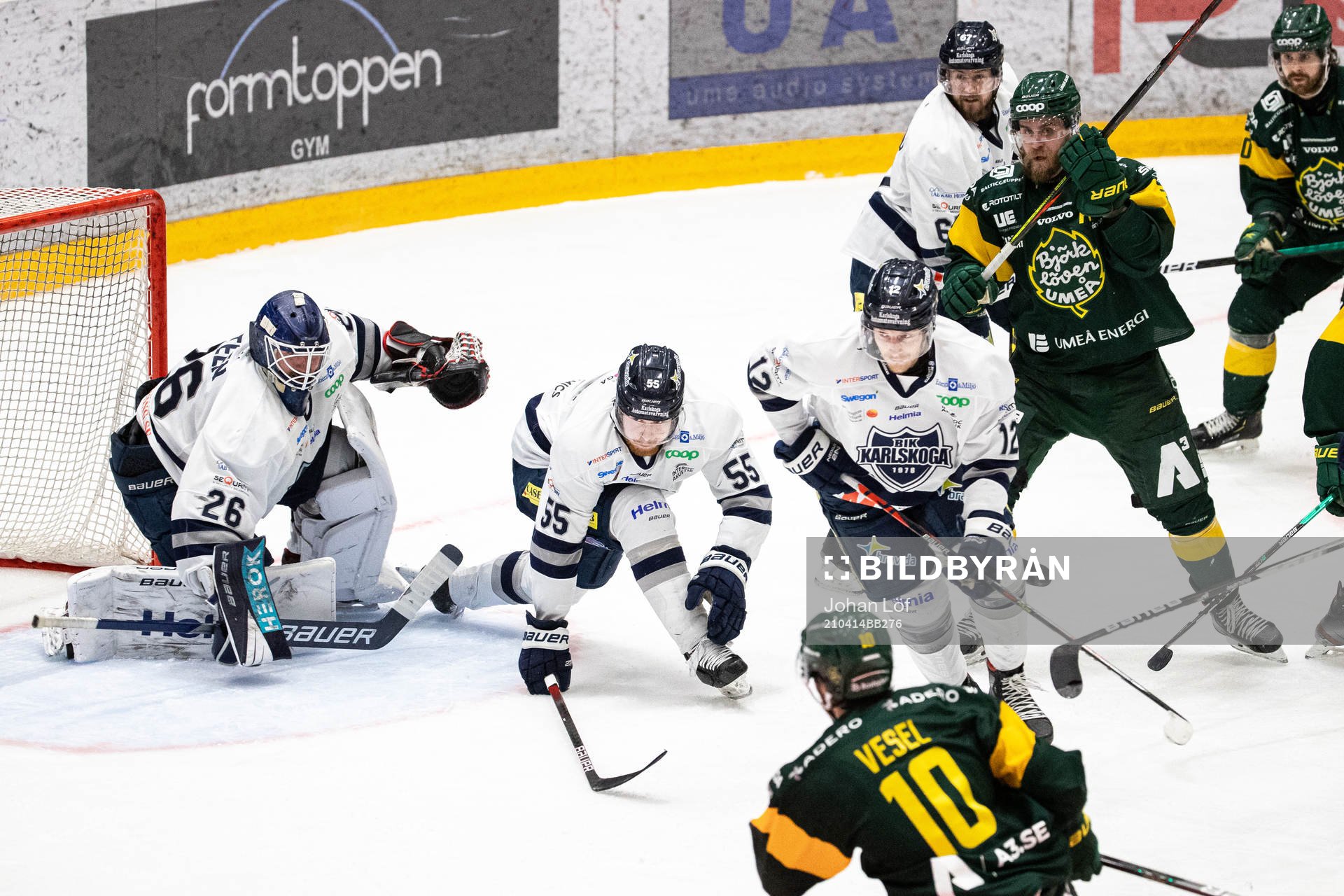 Karlskogas målvakt Stefan Steen, Arvid Aronsson och Gustaf