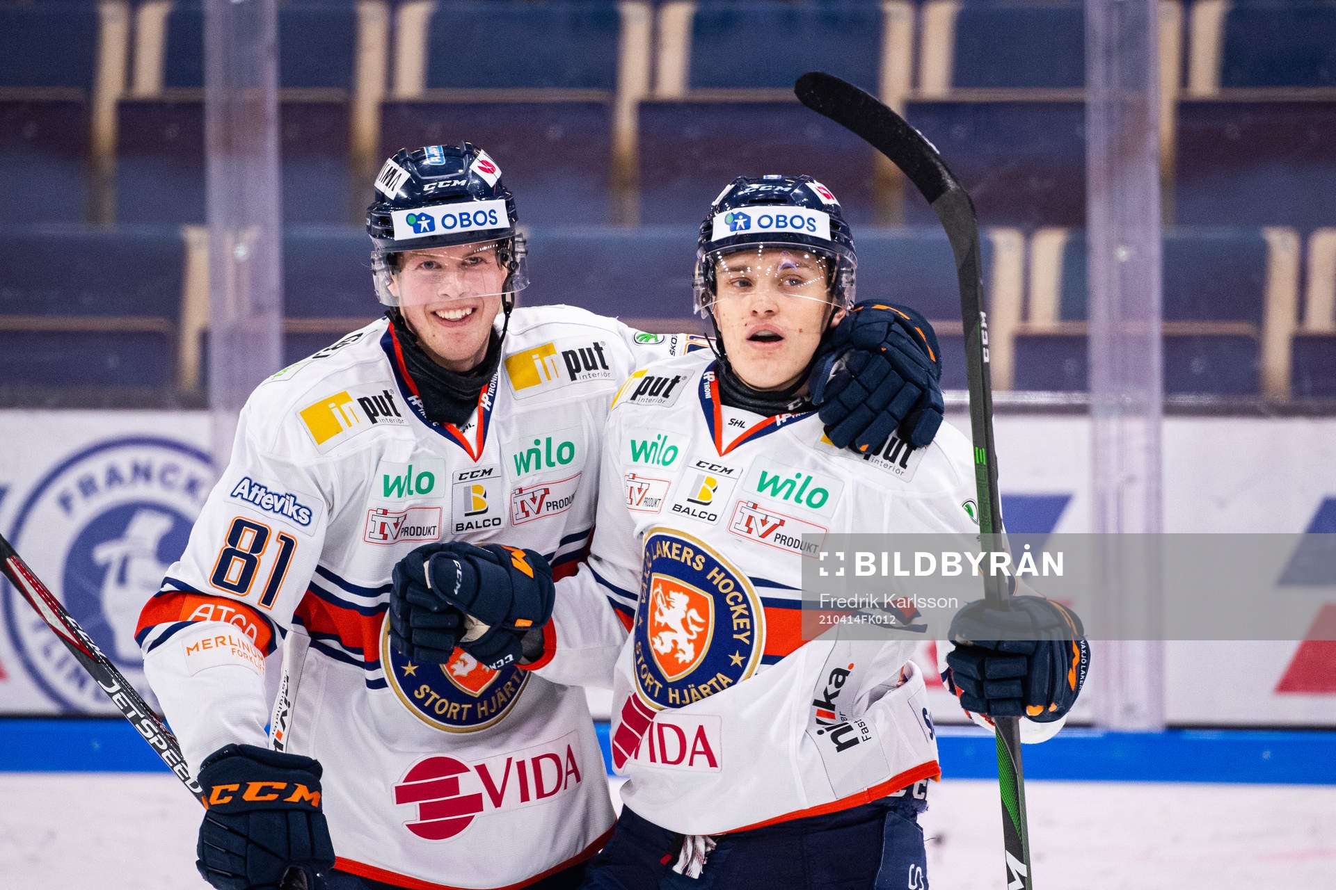 Växjös Fredrik Karlström och Pontus Holmberg jublar