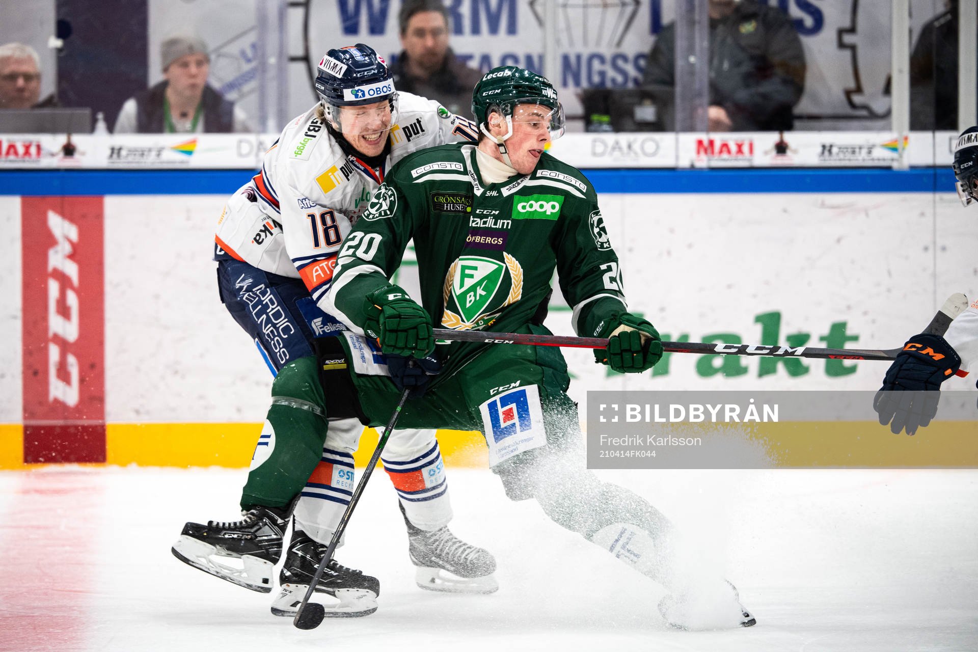 Växjös Marcus Sylvegård och Färjestads Olle Lycksell