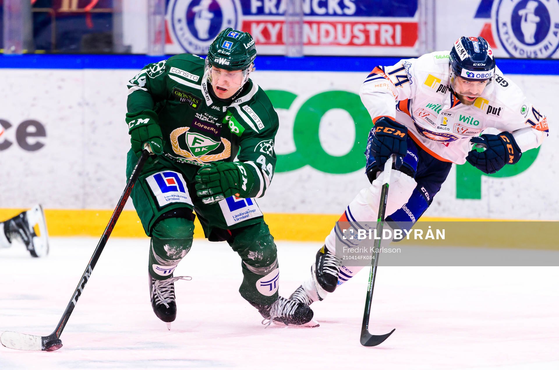 Färjestads Jacob Peterson och Växjös Emil Pettersson
