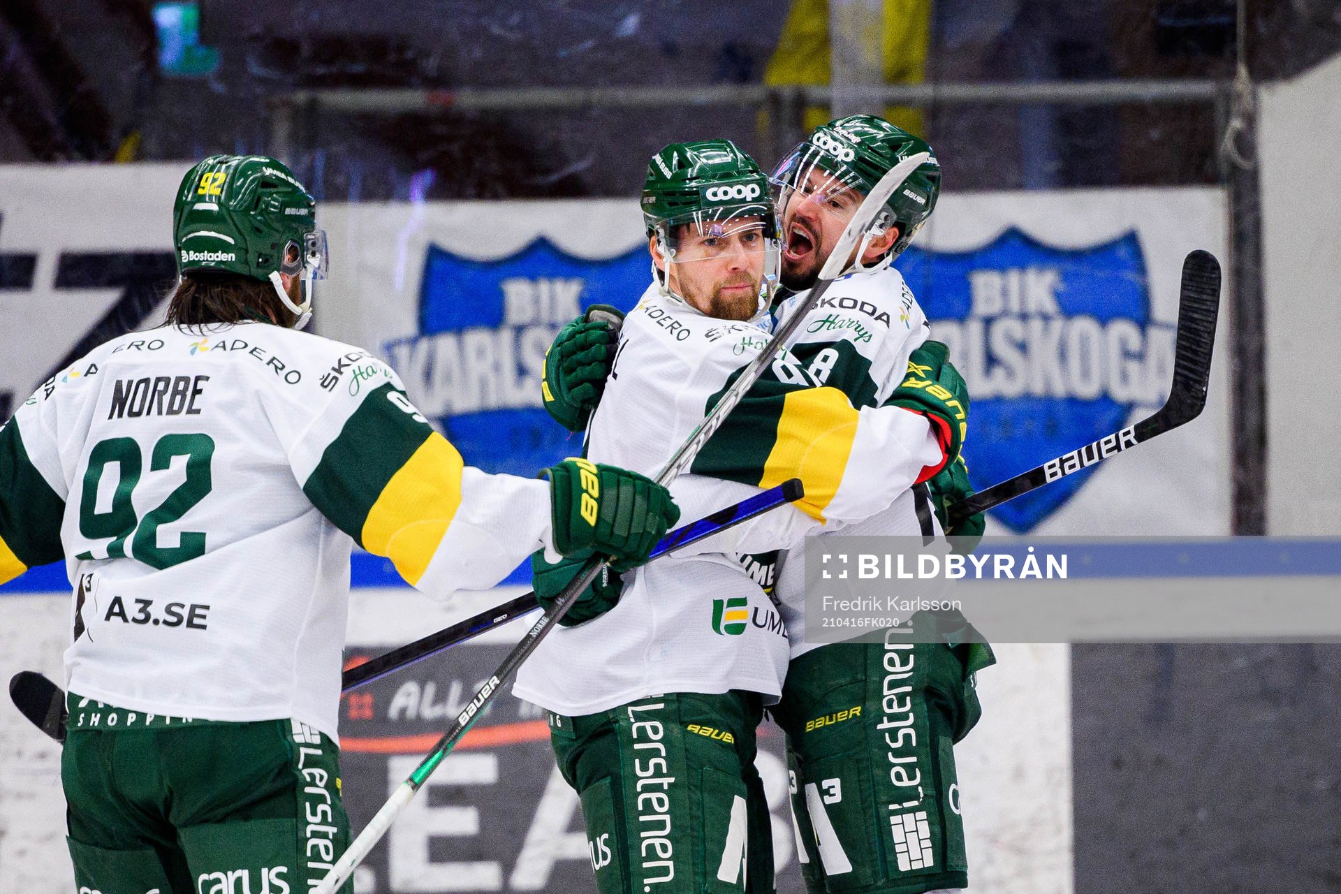 Björklövens Daniel Norbe , Alexander Deilert och Alex