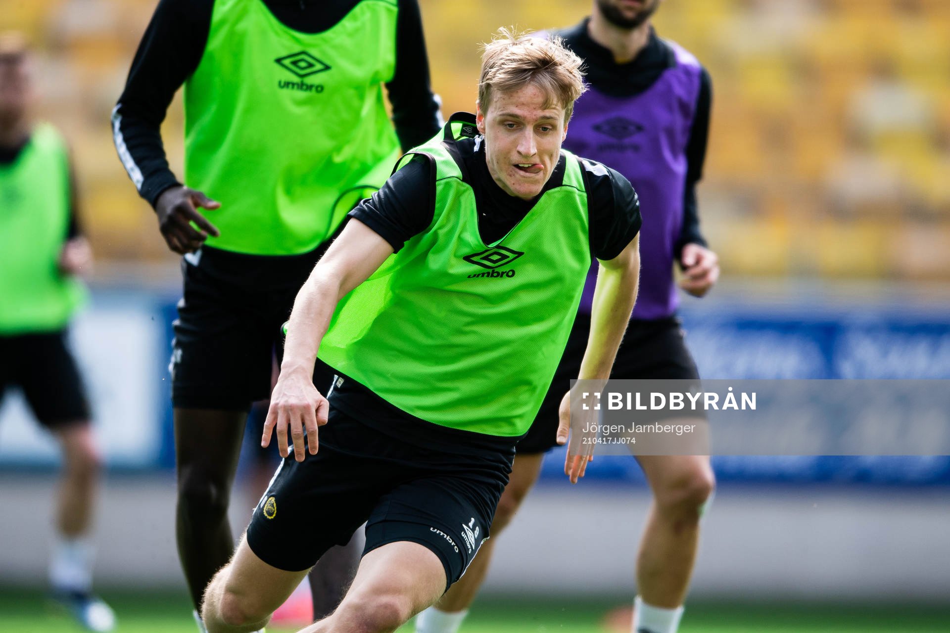 Jeppe Møldrup Okkels under en träning med Elfsborg den 17 april 2021 i Borås. 