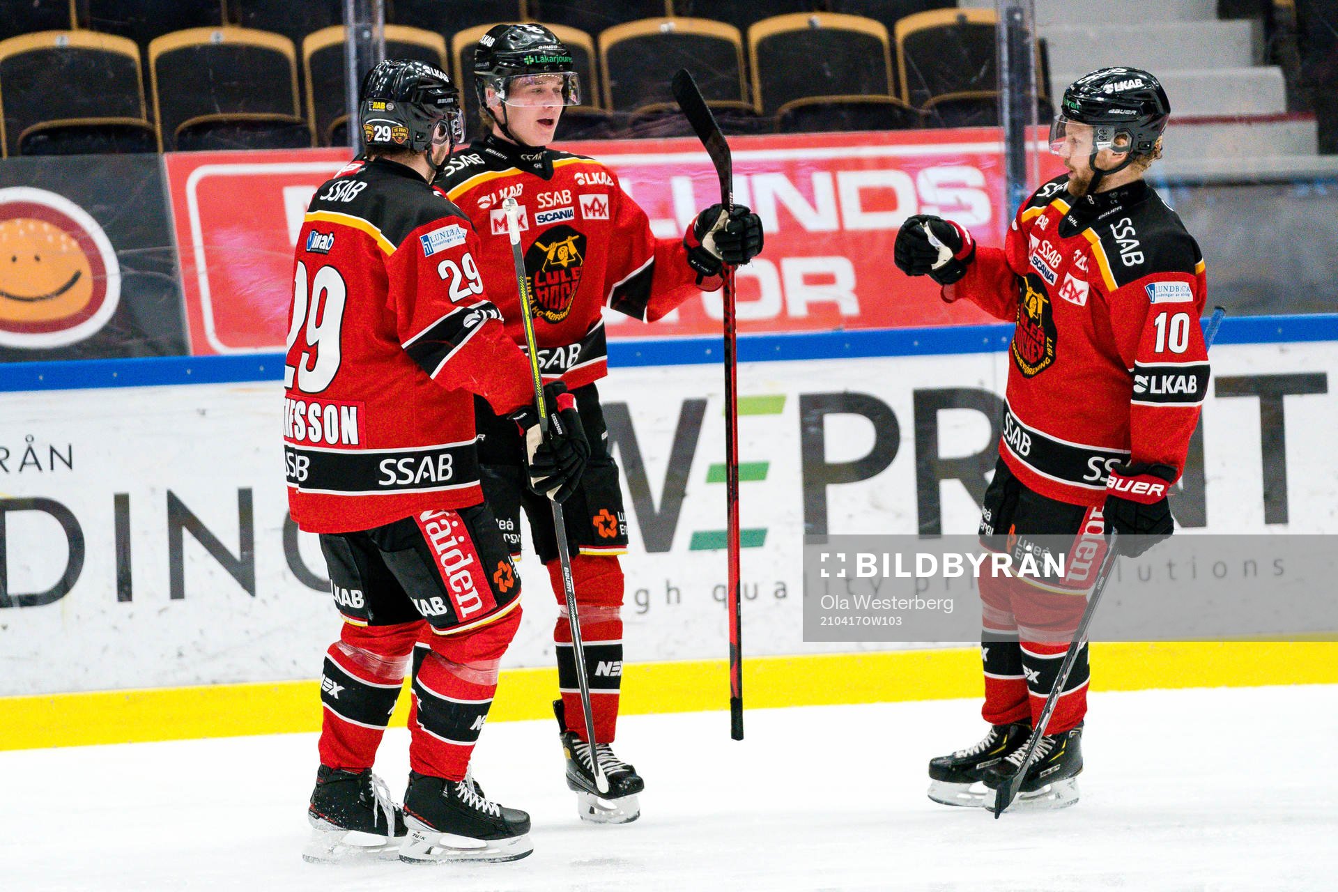 Luleås Erik Gustafsson, Nils Lundkvist och Einar