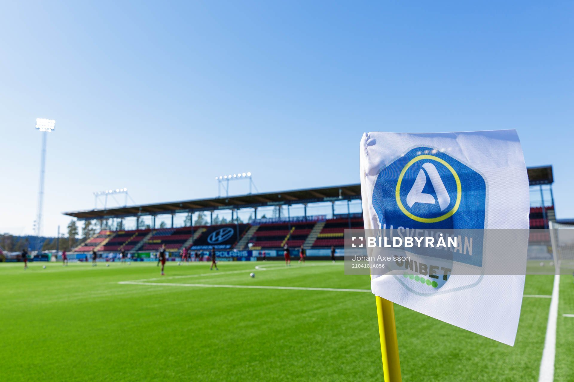 Hörnflagga med allsvenskans logga på