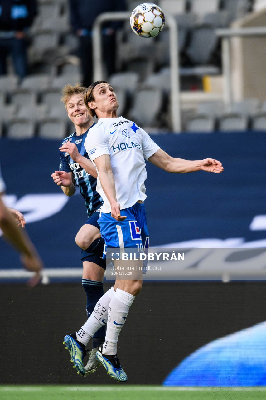 Djurgårdens Elliot Käck och IFK Norrköpings Jonathan Levi