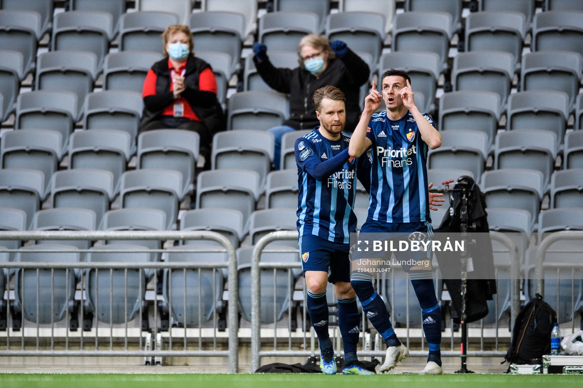 Djurgårdens Haris Radetinac (h) jublar
