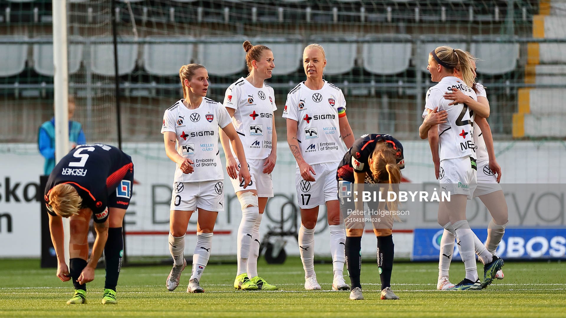 Rosengårds spelare jublar och Linköpings deppar