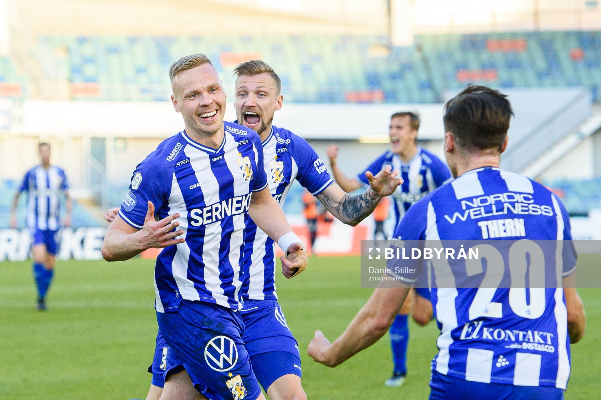 IFK Göteborgs Kolbeinn Sigthorsson jublar efter 2-0 under fotbollsmatchen i Allsvenskan mellan IFK Göteborg och AIK den 19 april 2021 i Göteborg.