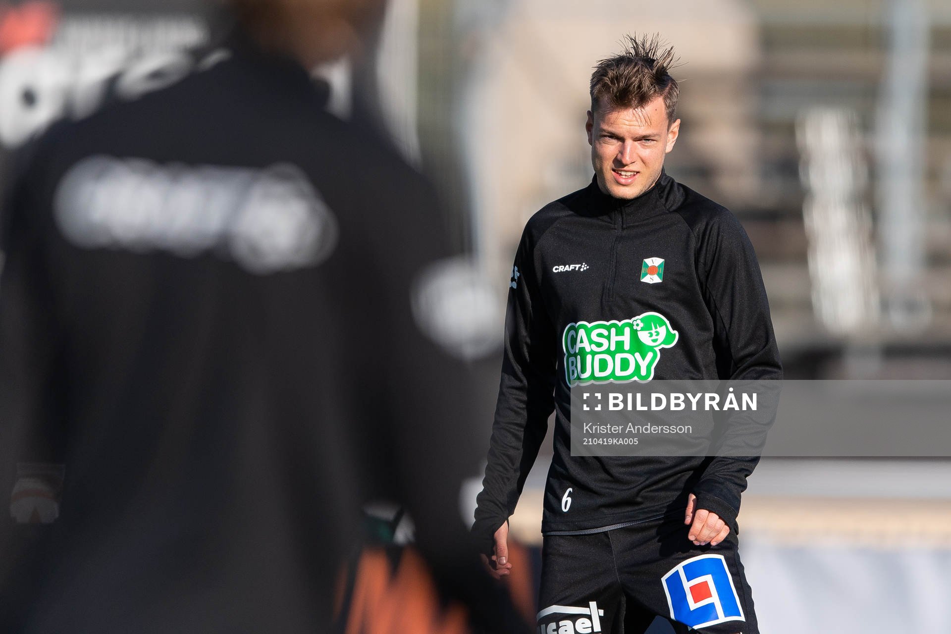 Varbergs Albin Winbo före fotbollsmatchen i Allsvenskan