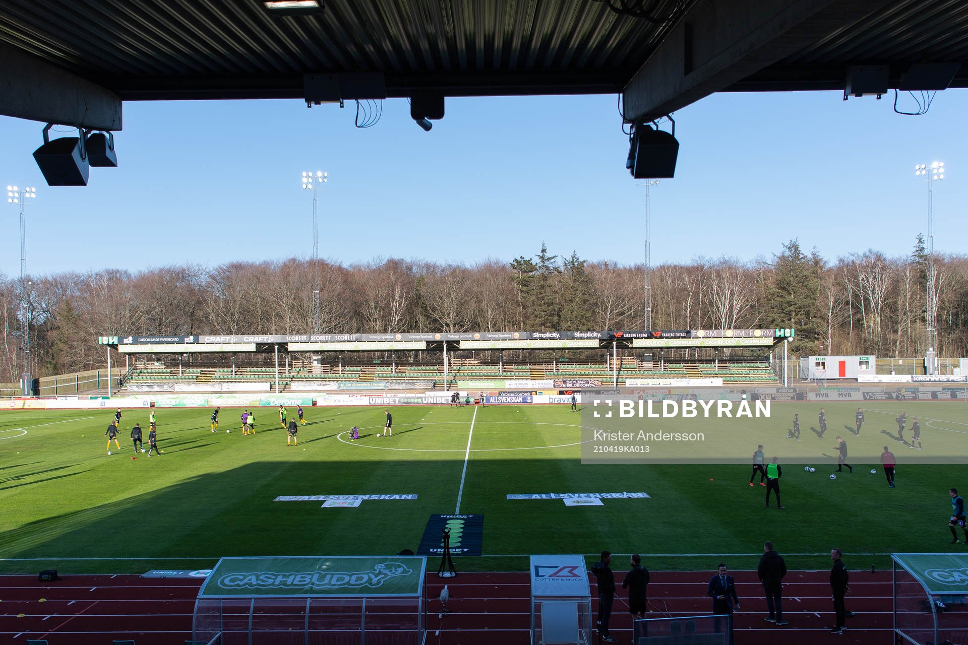 Varberg Energi Arena före fotbollsmatchen i Allsvenskan