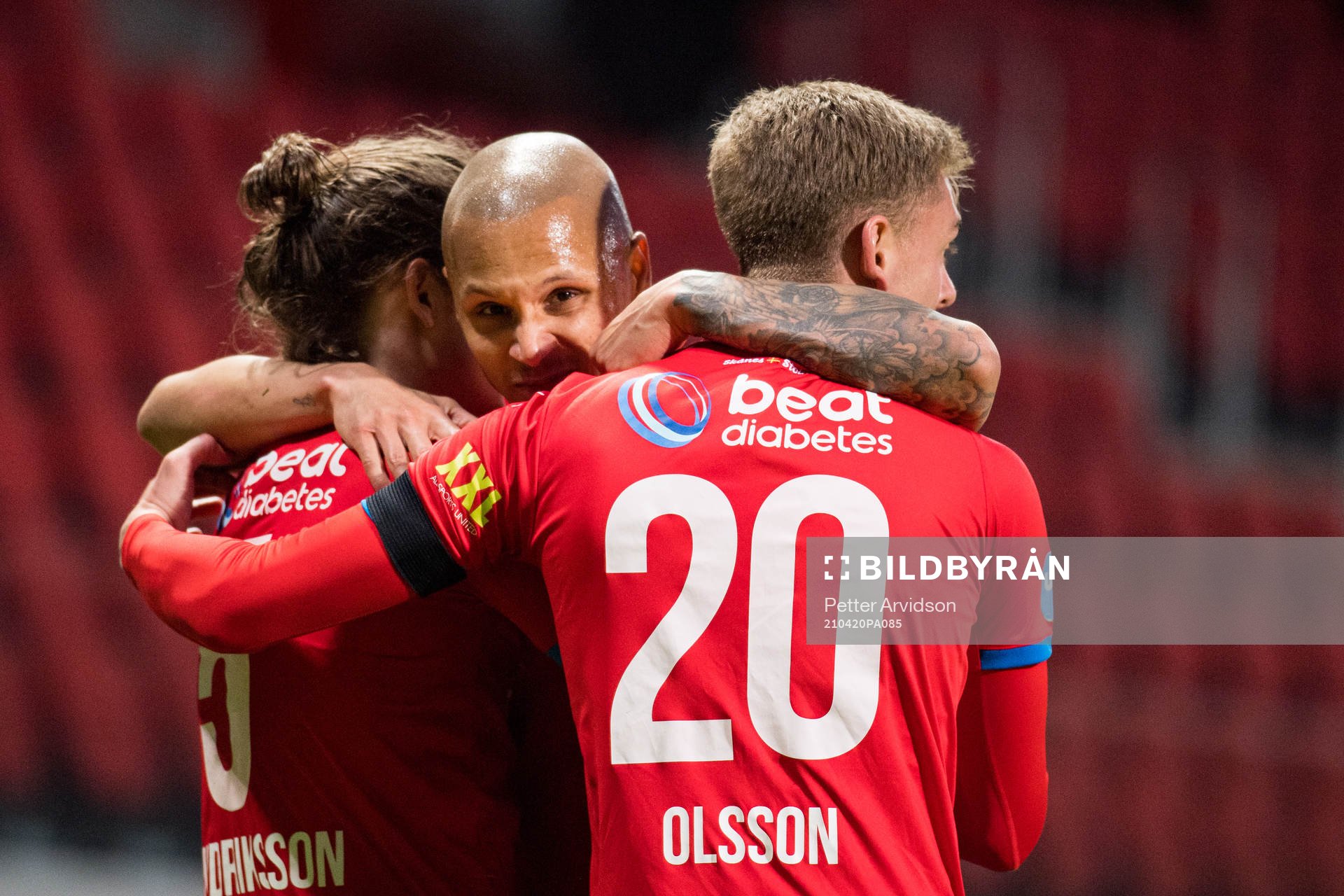 Helsingborgs Brandur Hendriksson Olsen jublar med Anthony
