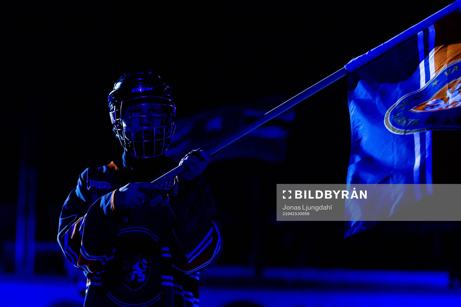 Fanbärare före semifinal två i SHL mellan Växjö och