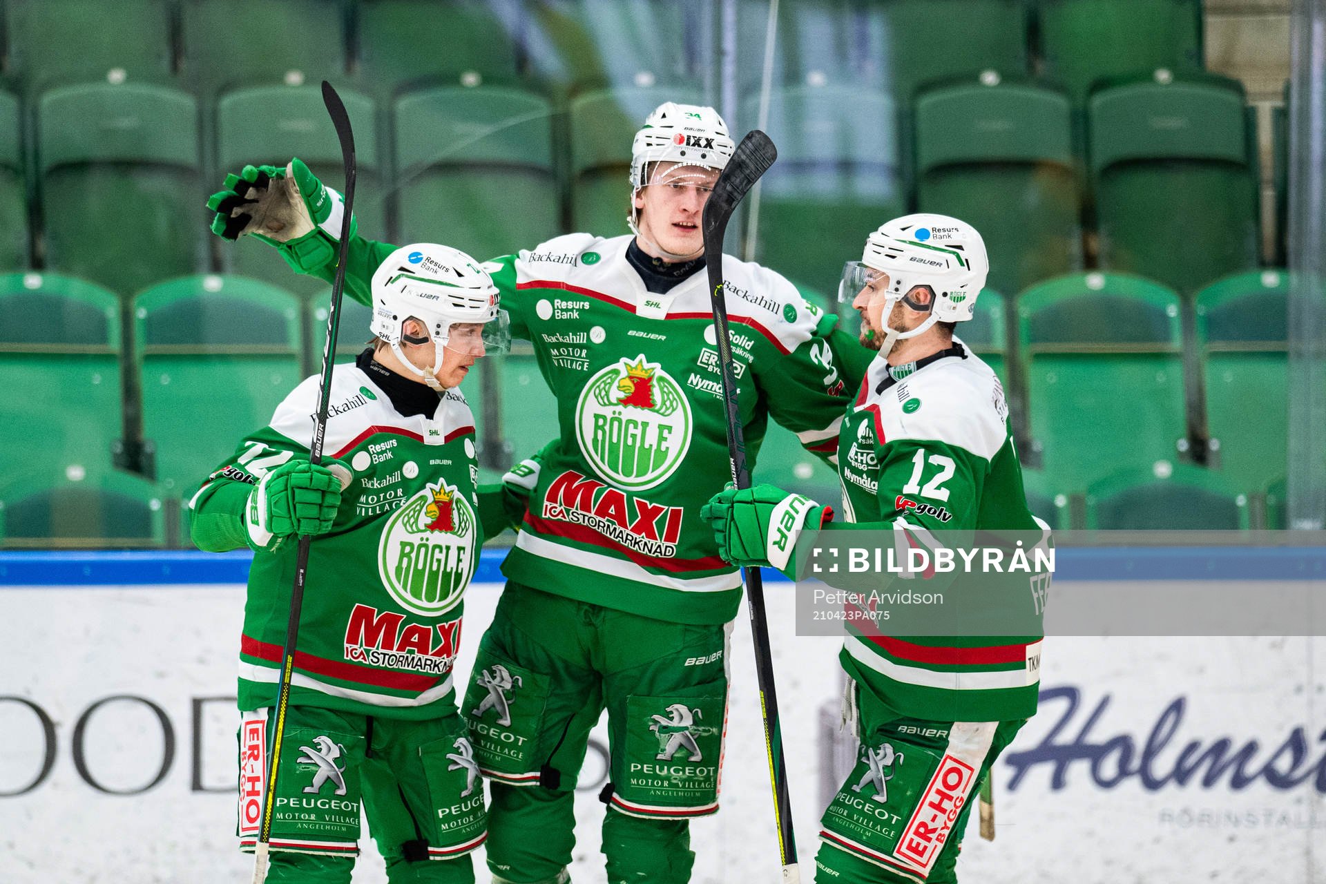 Rögles Samuel Jonsson, Adam Edström och Brady Ferguson