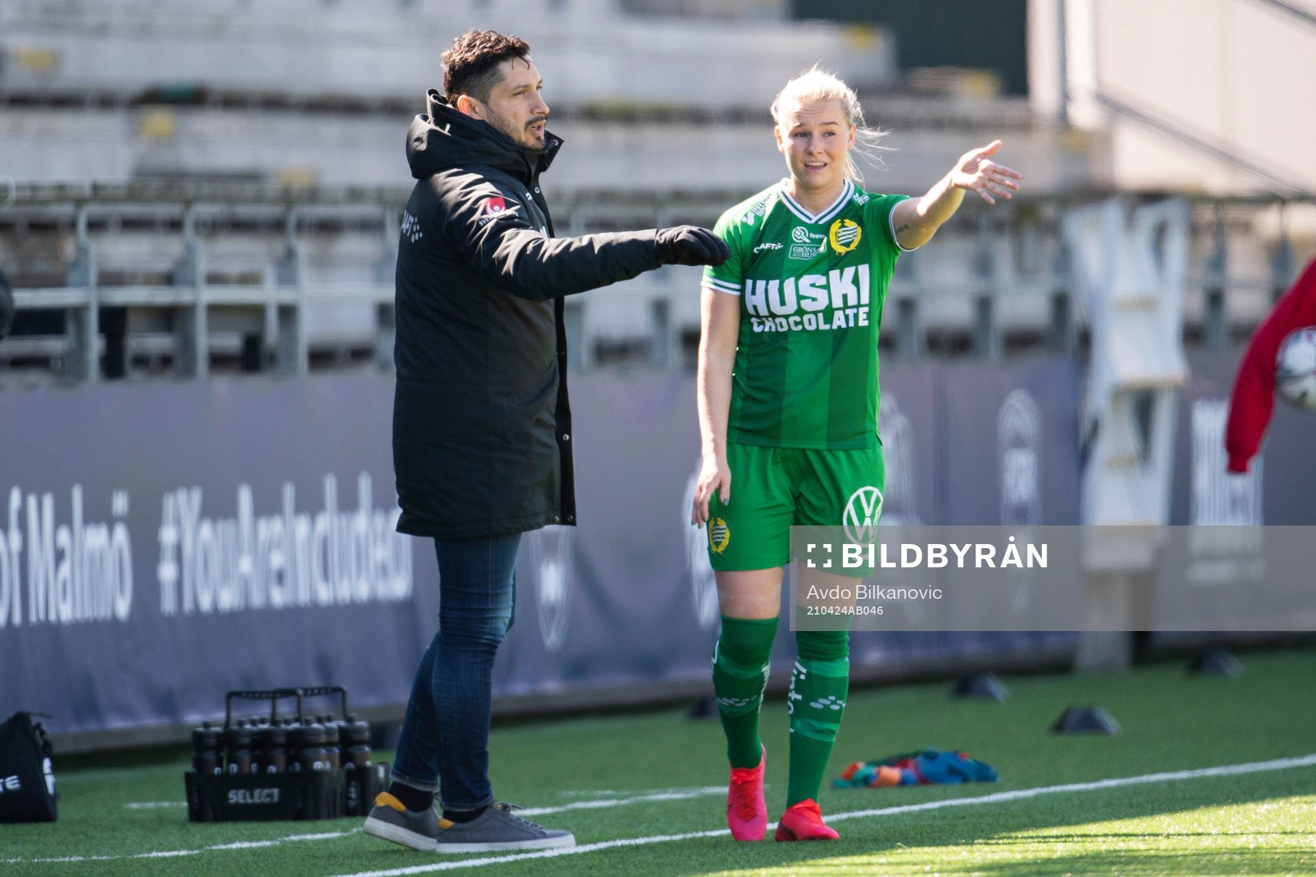 Hammarbys tränare Pablo Pinones-Arce och Emma Jansson