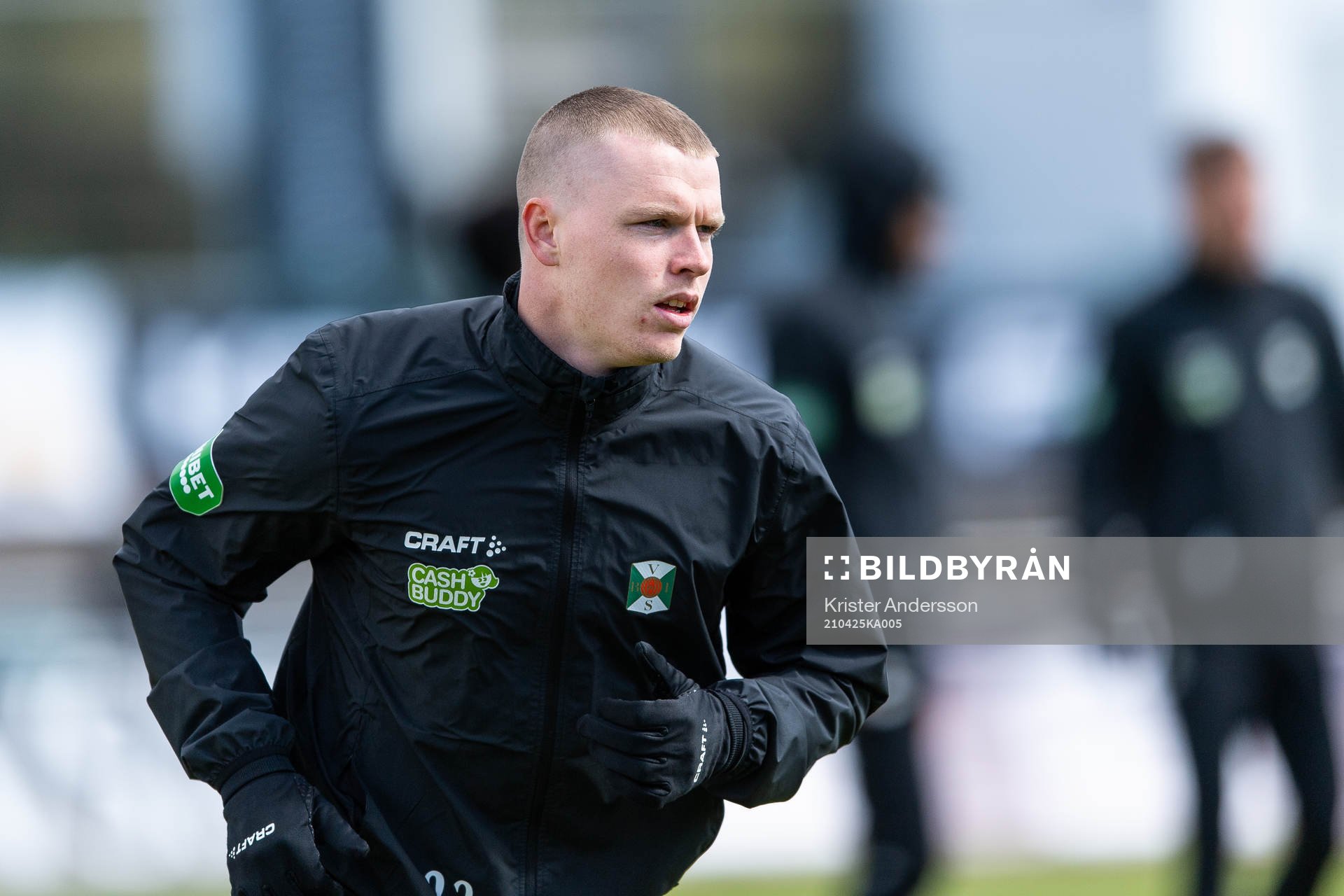 Varbergs Anton Liljenbäck före fotbollsmatchen i