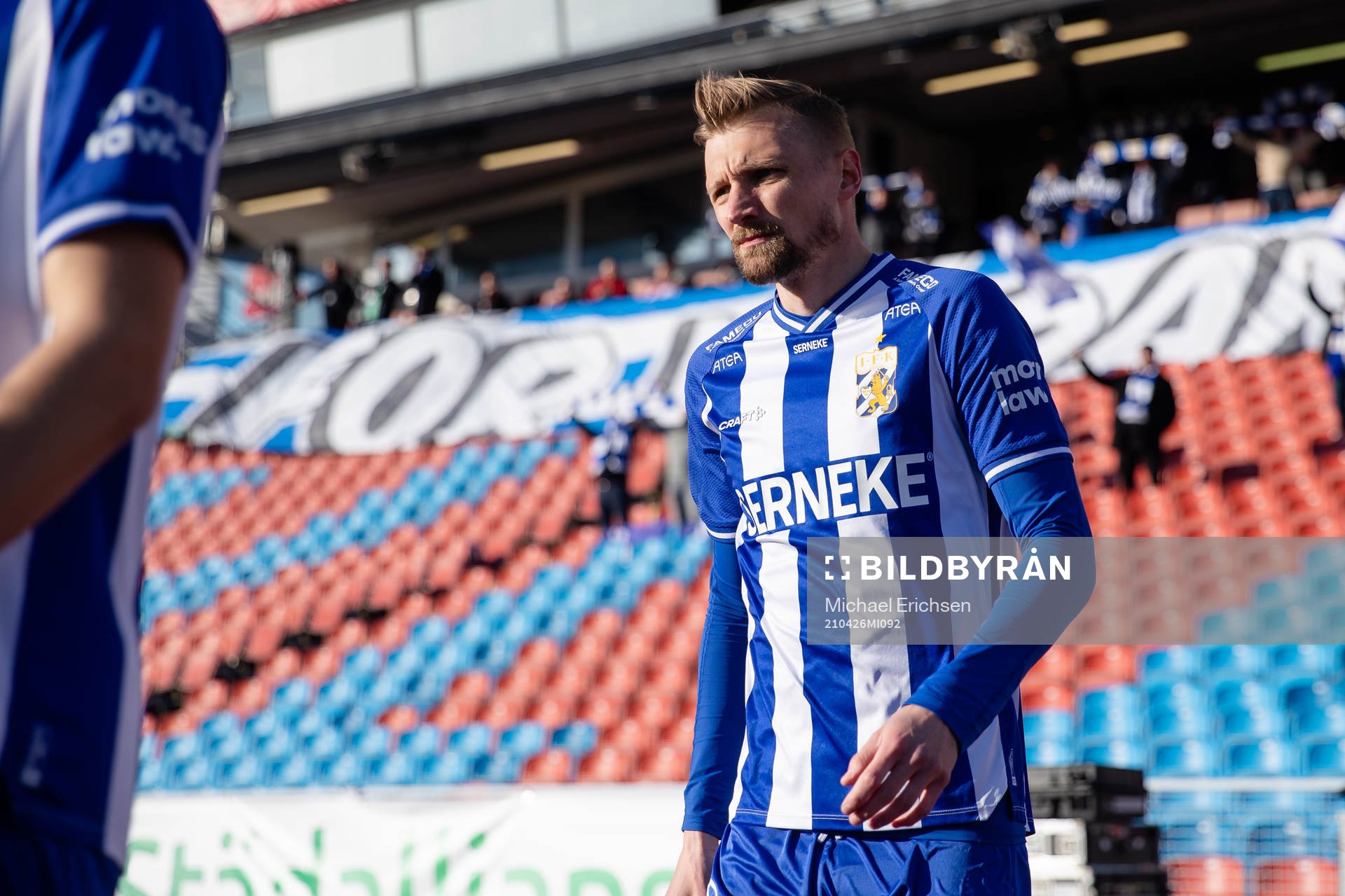 IFK Göteborgs Sebastian Eriksson innan fotbollsmatchen i
