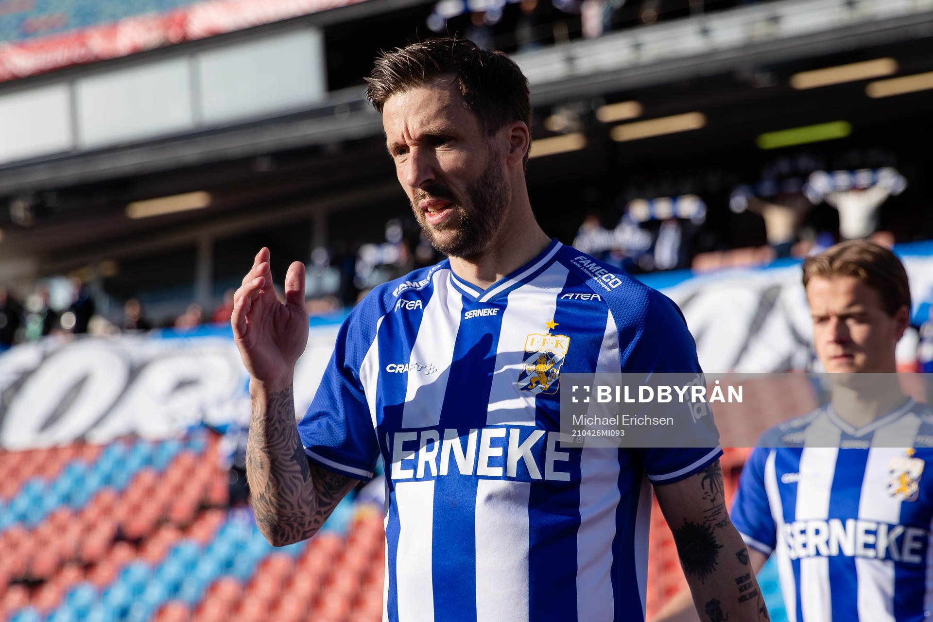 IFK Göteborgs Mattias Bjärsmyr innan fotbollsmatchen i