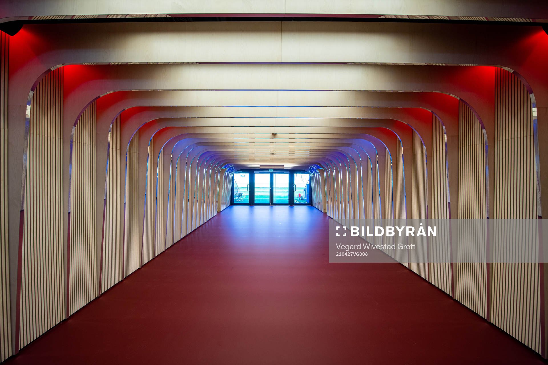 General interior view of the players tunnel at Ullevaal
