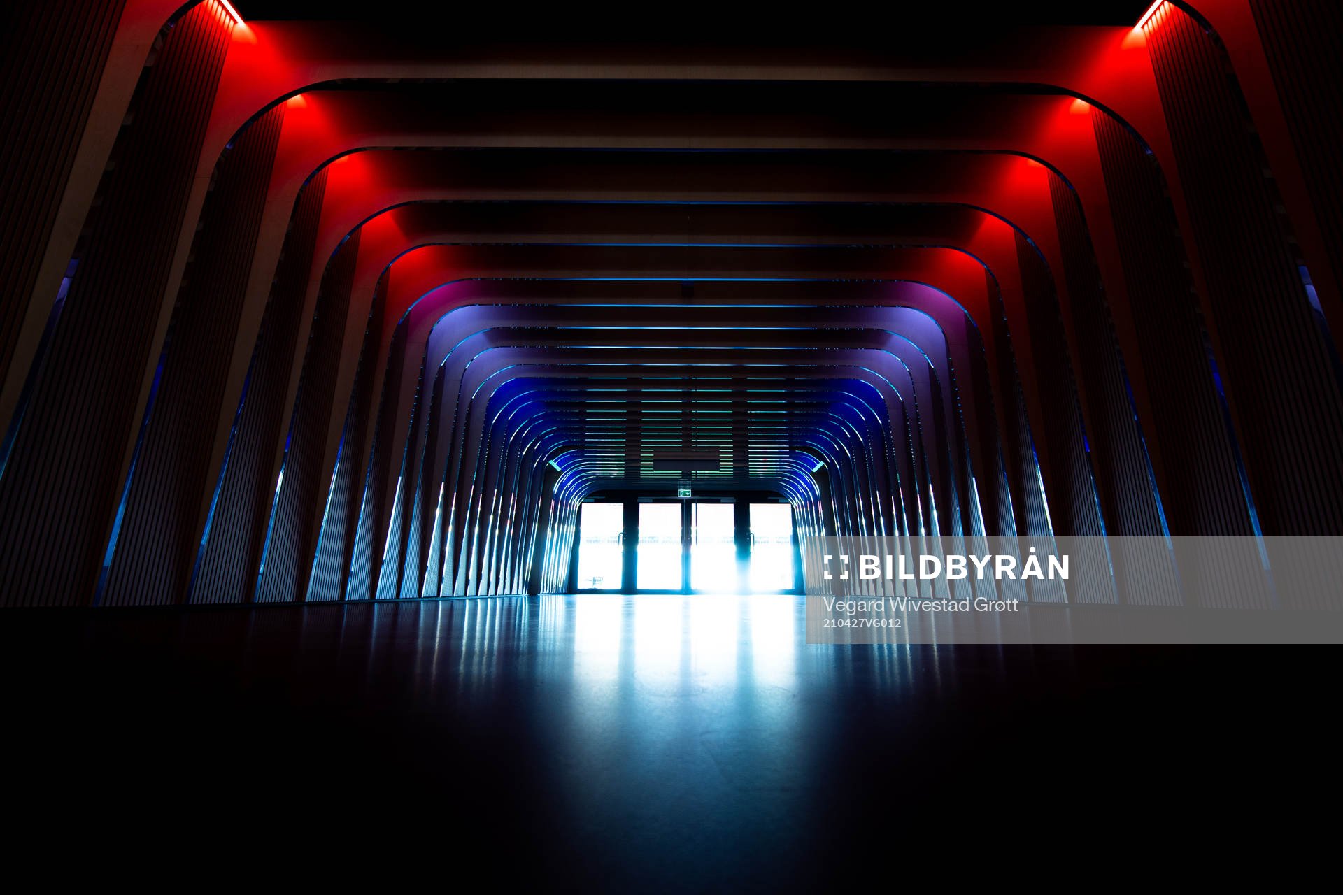 General interior view of the players tunnel at Ullevaal