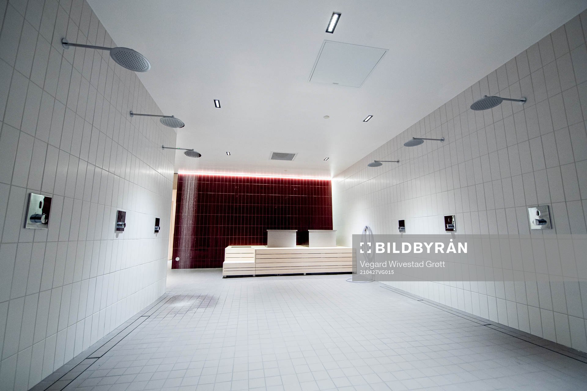 General interior view of the home team shower at Ullevaal