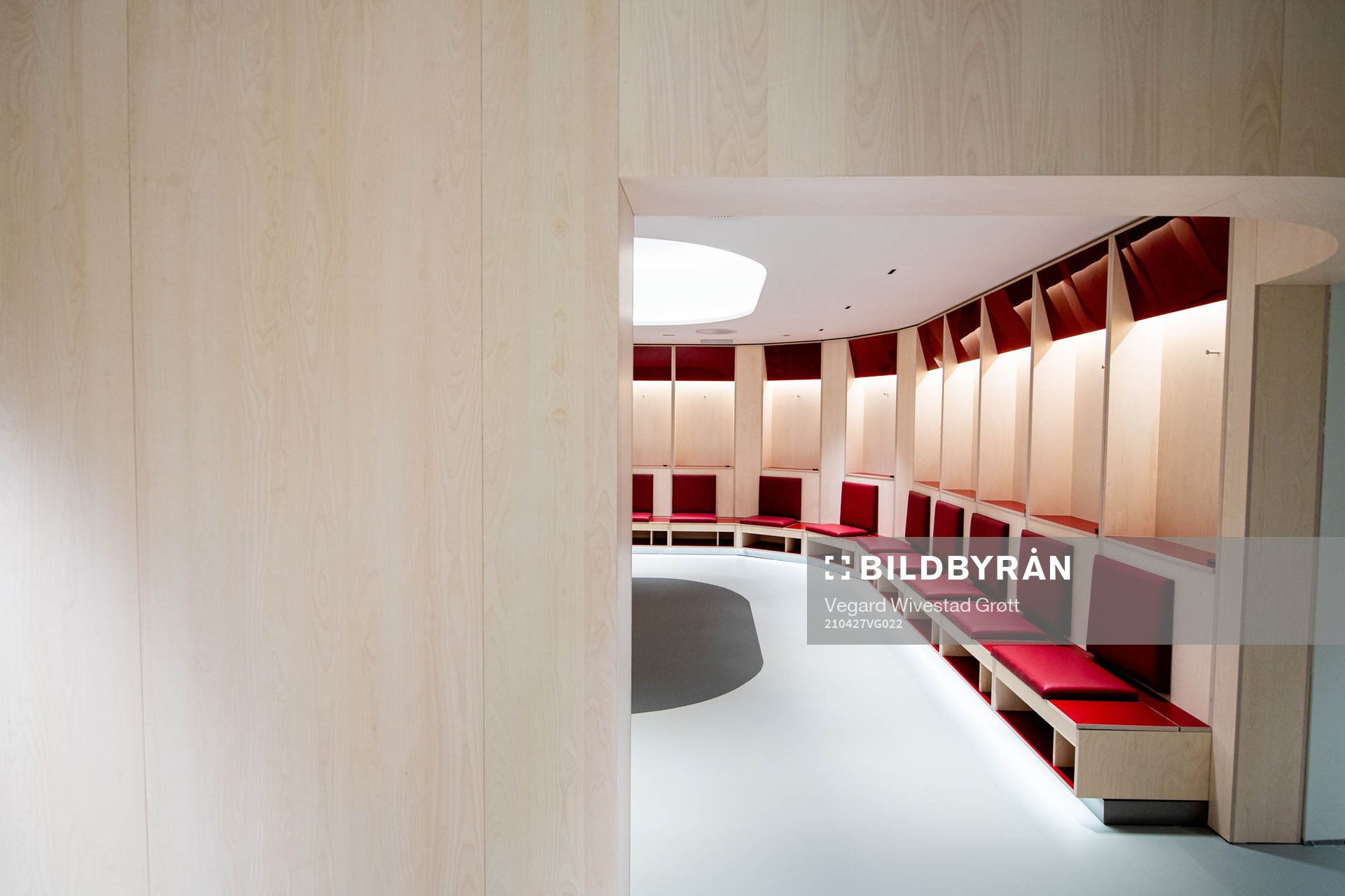 General interior view of the home team dressing room at