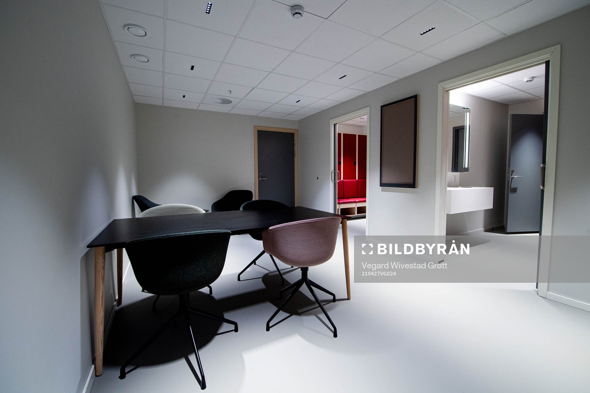 General interior view of the referee dressing room at