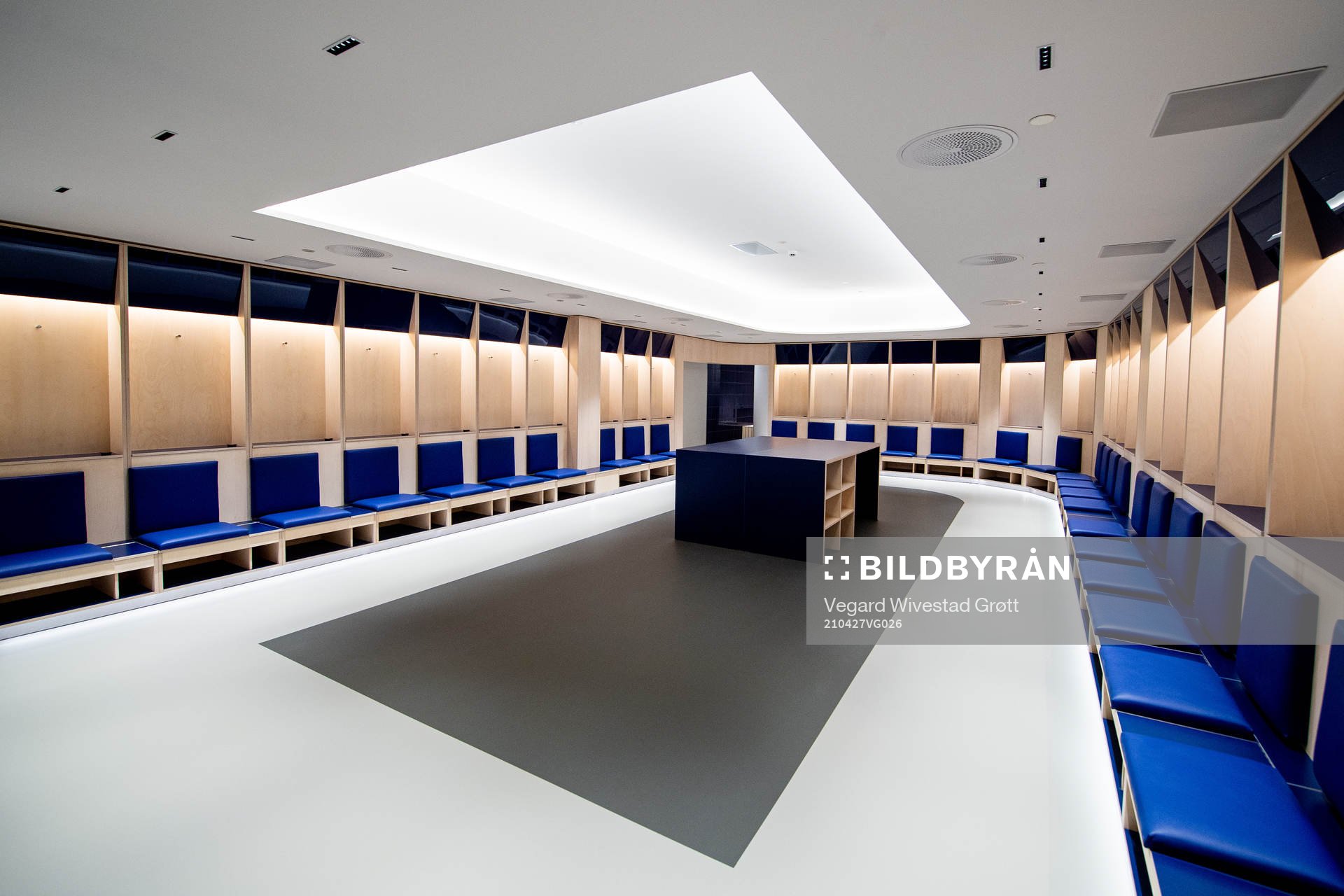 General interior view of the away team dressing room at