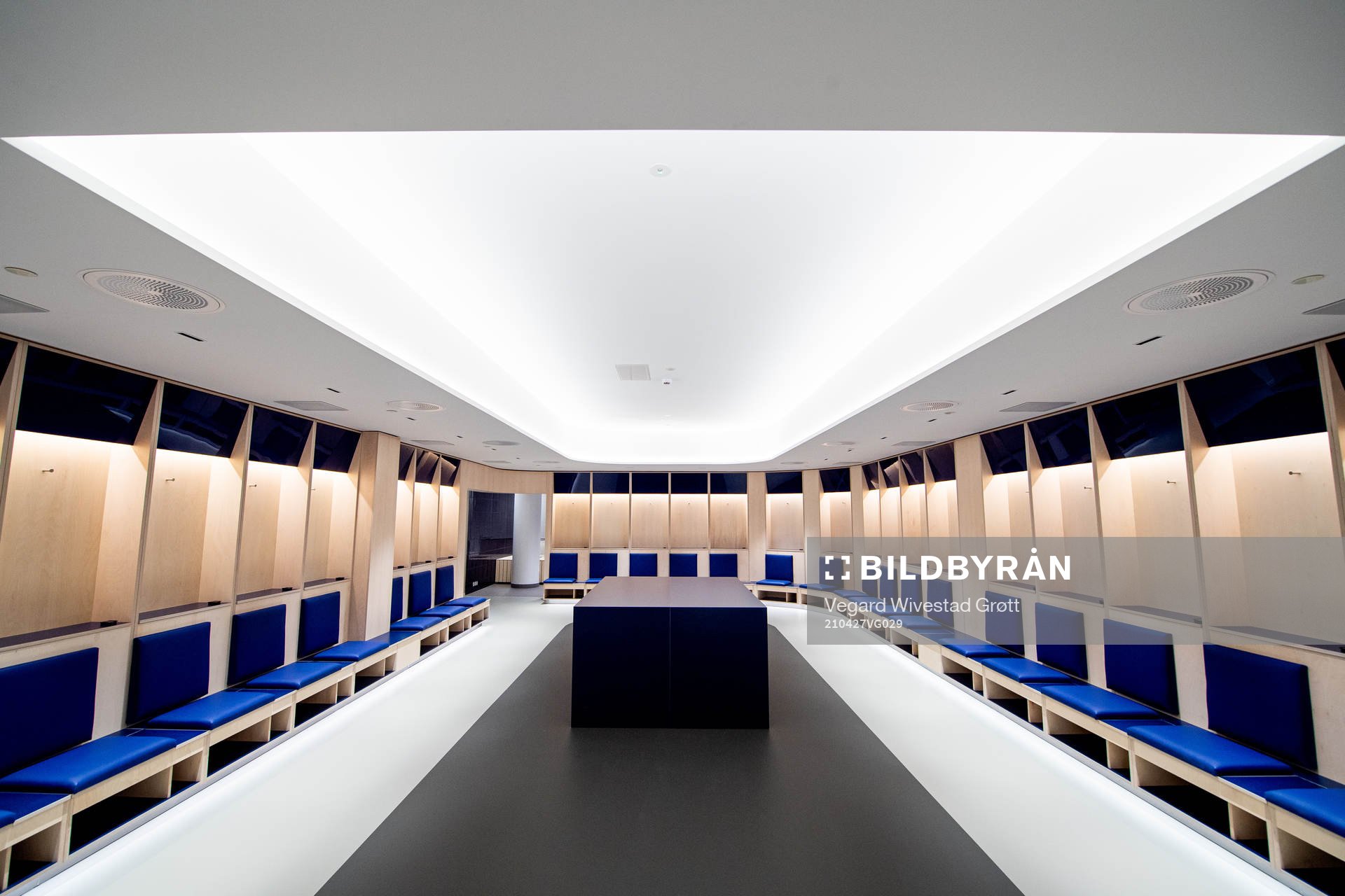 General interior view of the away team dressing room at