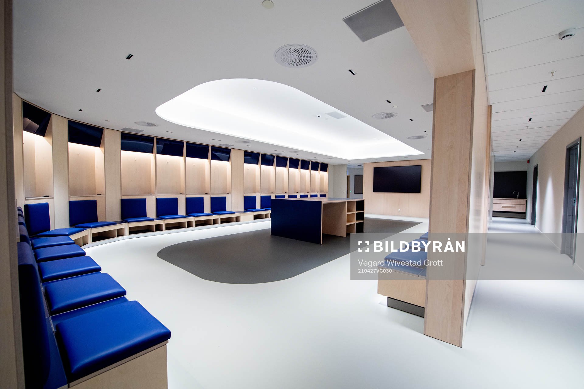 General interior view of the away team dressing room at